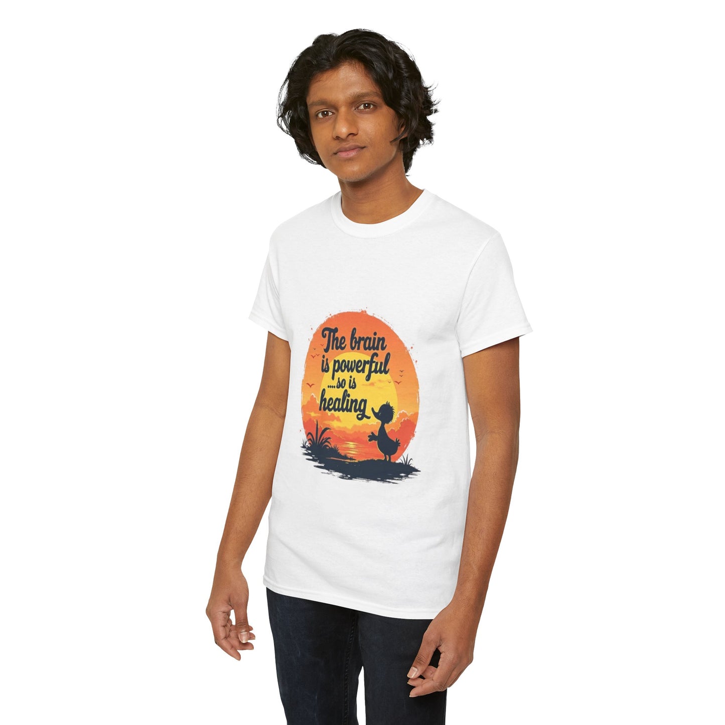Unisex Heavy Cotton Tee - The Brain is Powerful' Inspirational T-Shirt