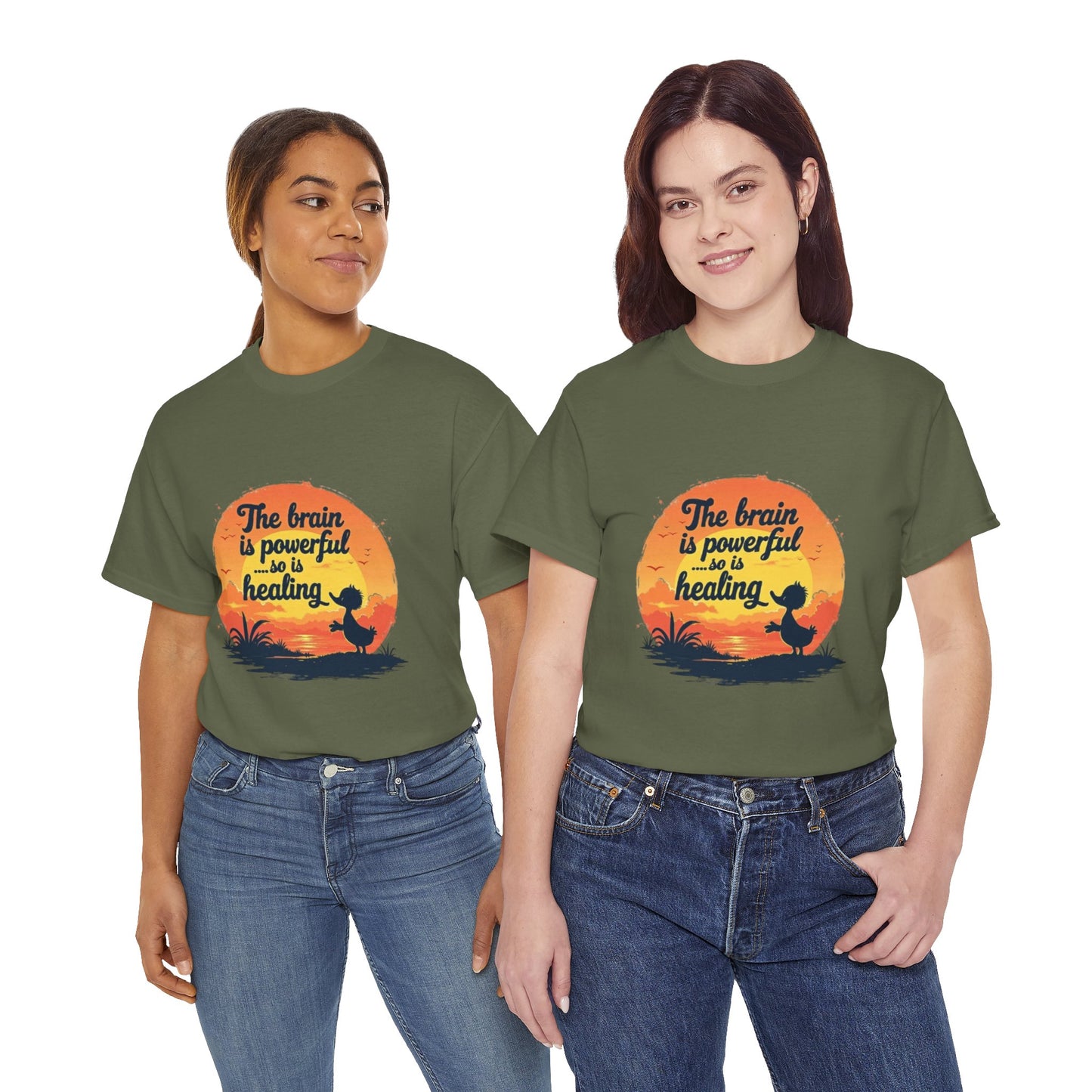 Unisex Heavy Cotton Tee - The Brain is Powerful' Inspirational T-Shirt