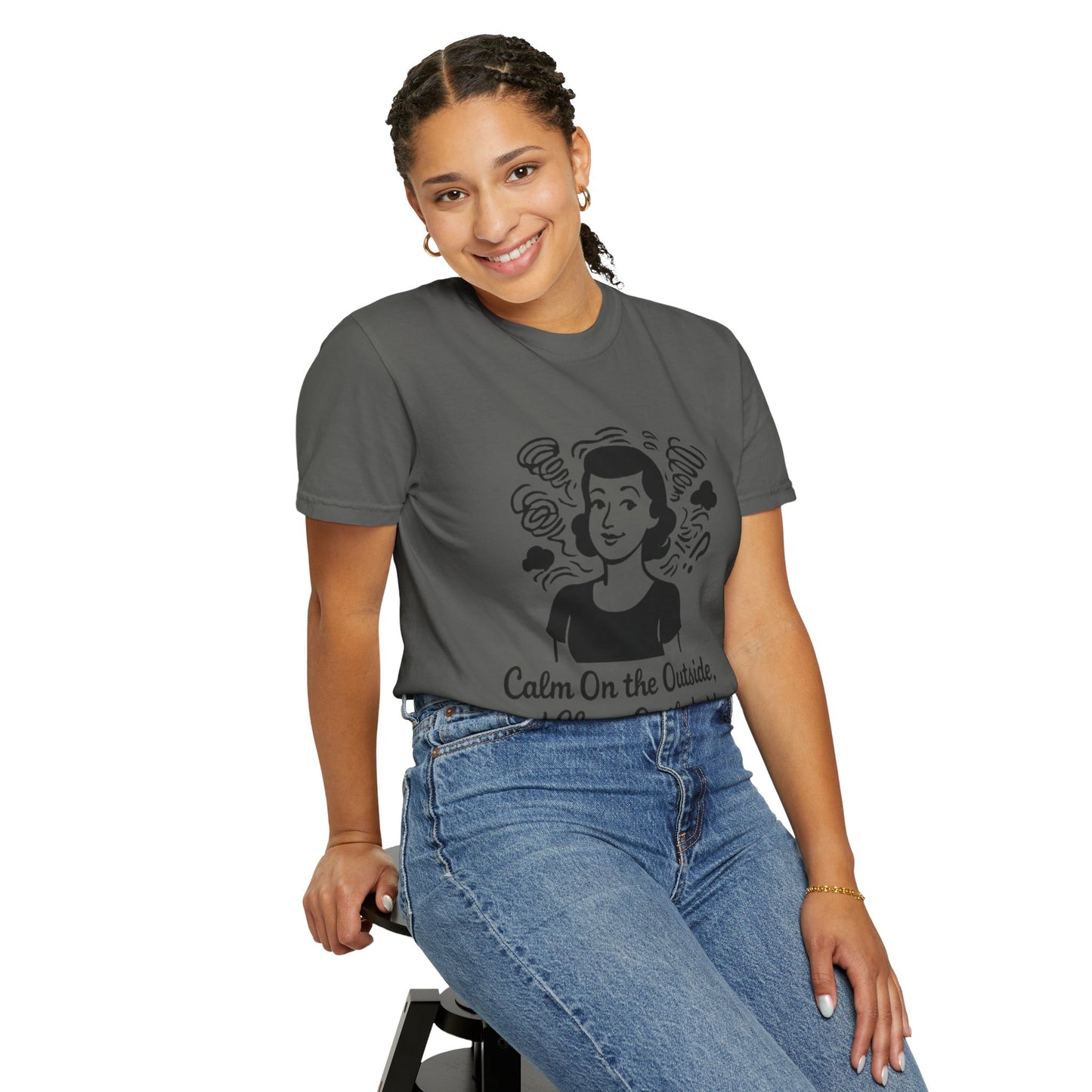 Calm on the Outside T-Shirt, Unisex Garment-Dyed Tee