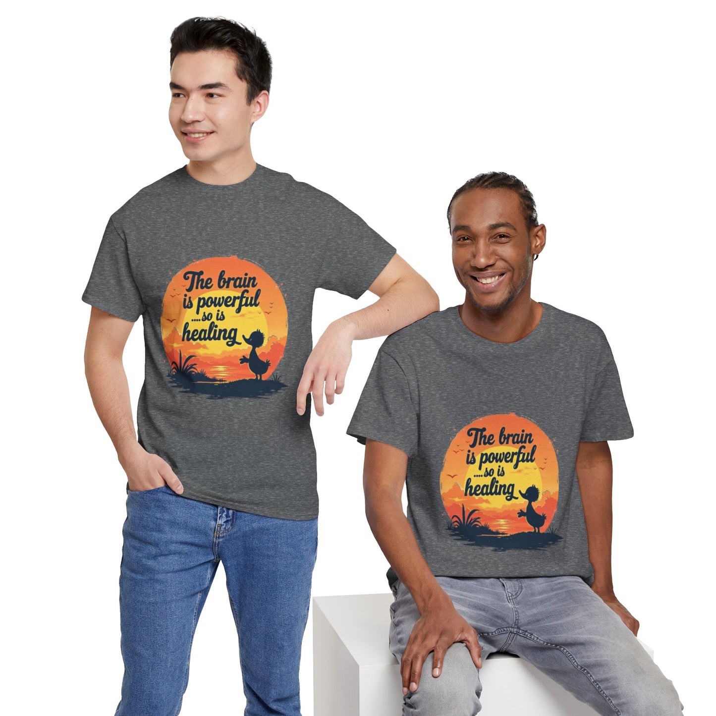 Unisex Heavy Cotton Tee - The Brain is Powerful' Inspirational T-Shirt