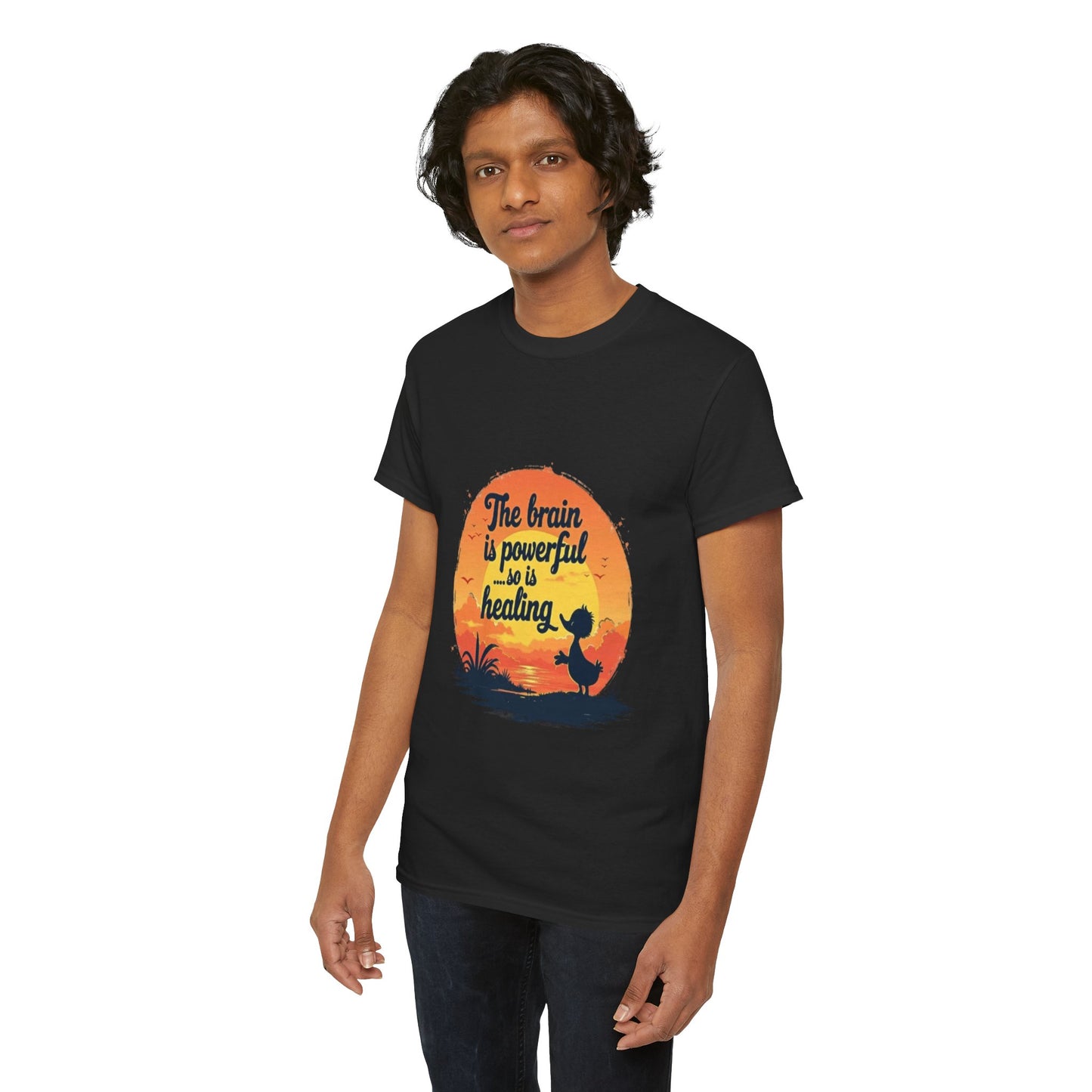 Unisex Heavy Cotton Tee - The Brain is Powerful' Inspirational T-Shirt