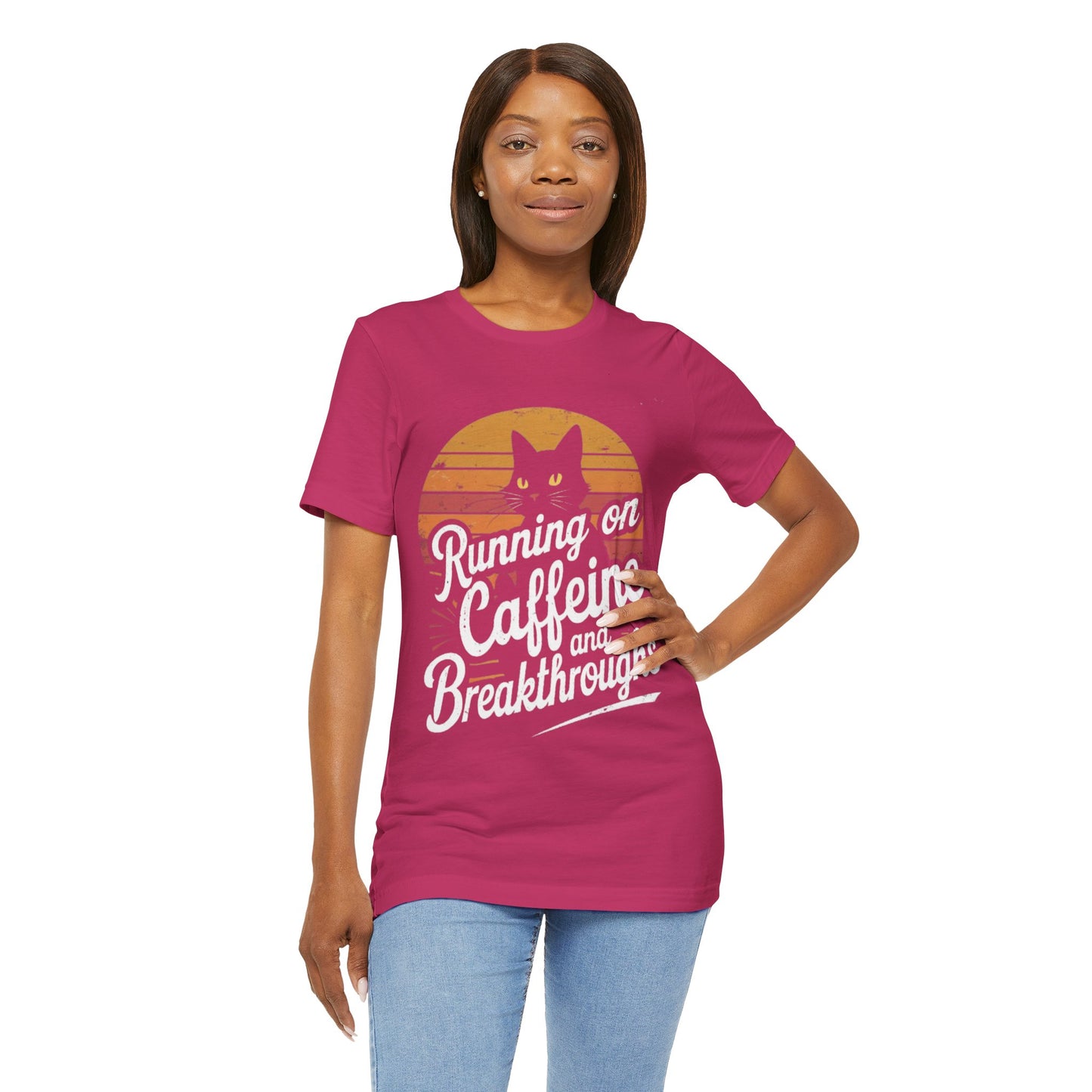 Unisex Tee -Running on Caffeine and Breakthroughs