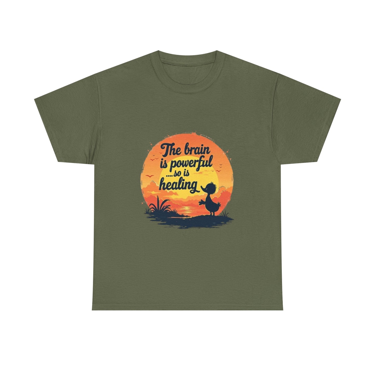 Unisex Heavy Cotton Tee - The Brain is Powerful' Inspirational T-Shirt