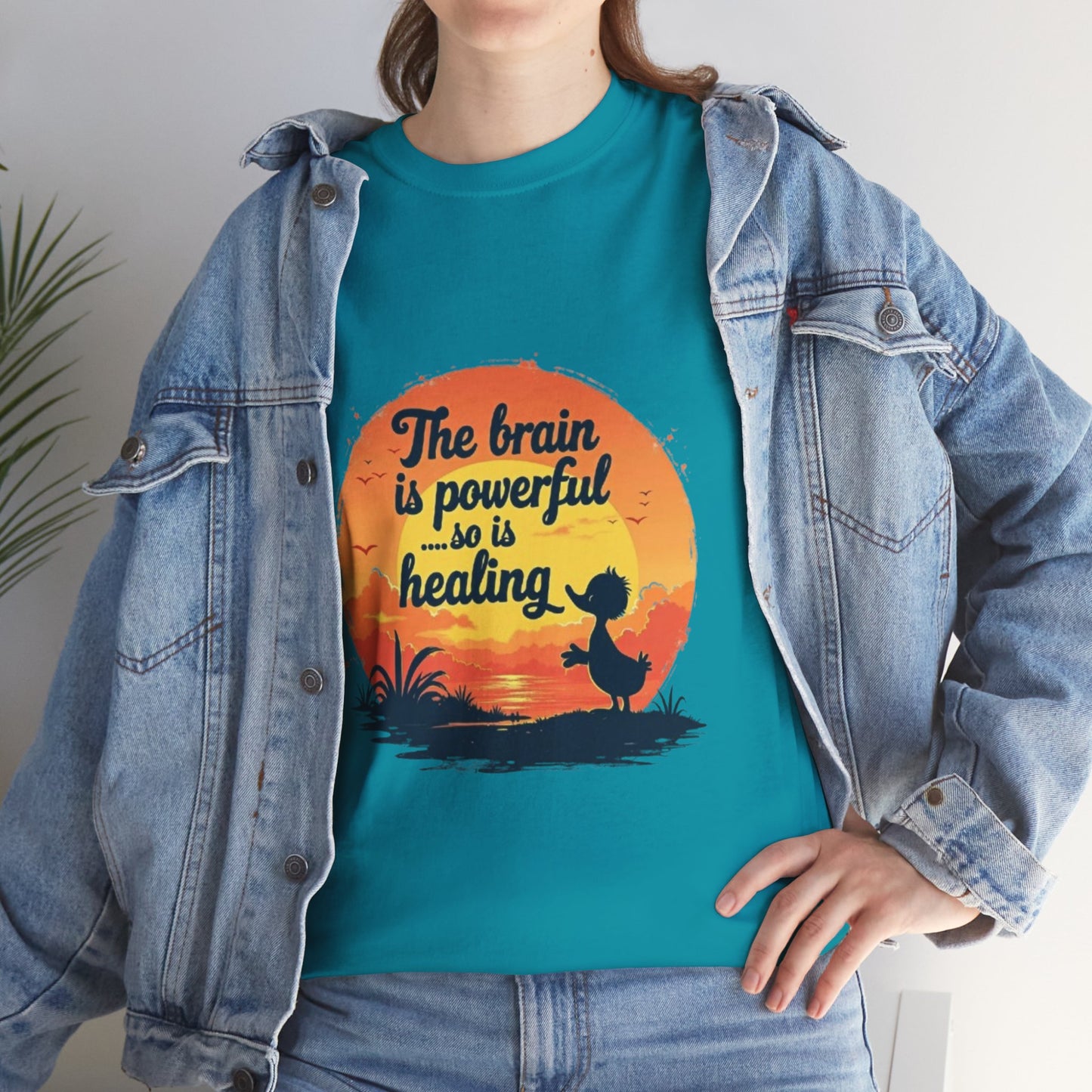 Unisex Heavy Cotton Tee - The Brain is Powerful' Inspirational T-Shirt