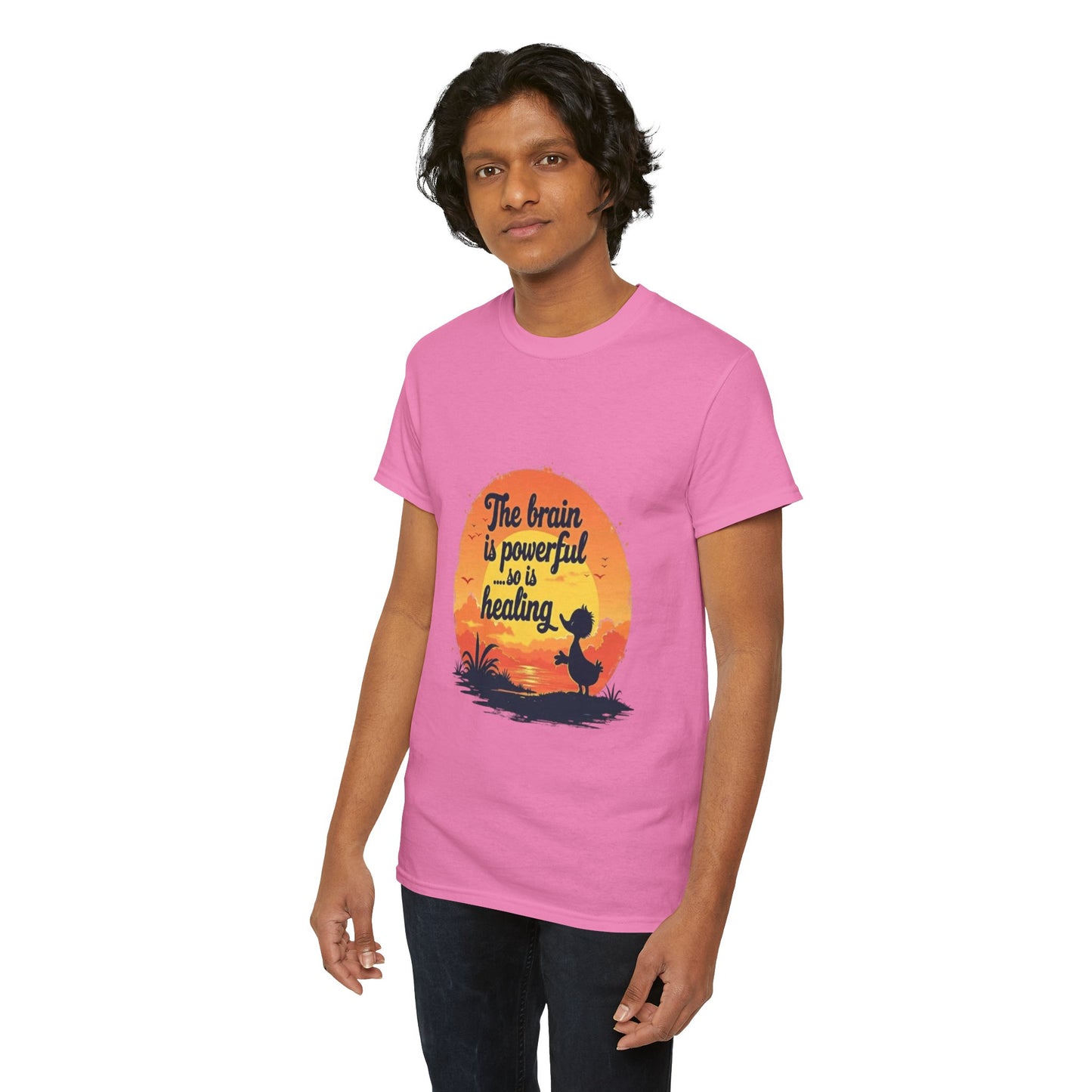 Unisex Heavy Cotton Tee - The Brain is Powerful' Inspirational T-Shirt