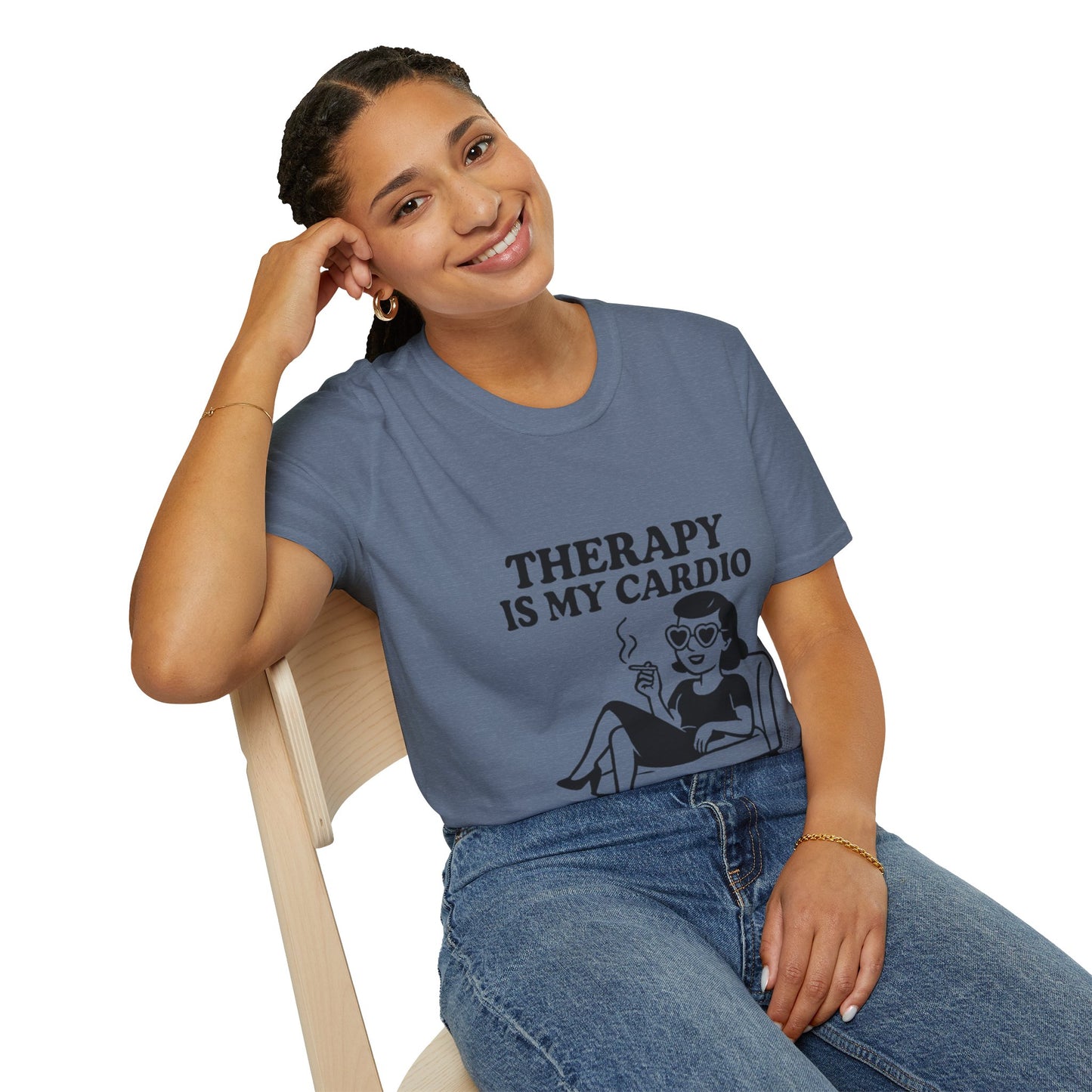 Therapy is My Cardio T-Shirt - Funny Unisex Gift for Casual Wear