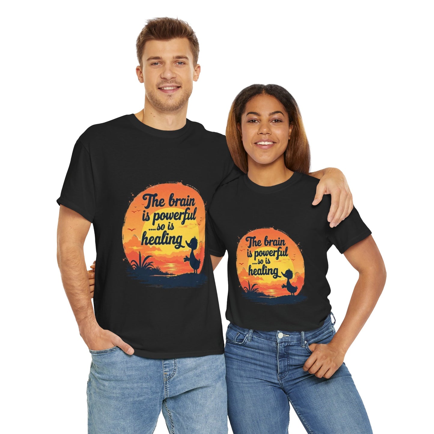 Unisex Heavy Cotton Tee - The Brain is Powerful' Inspirational T-Shirt