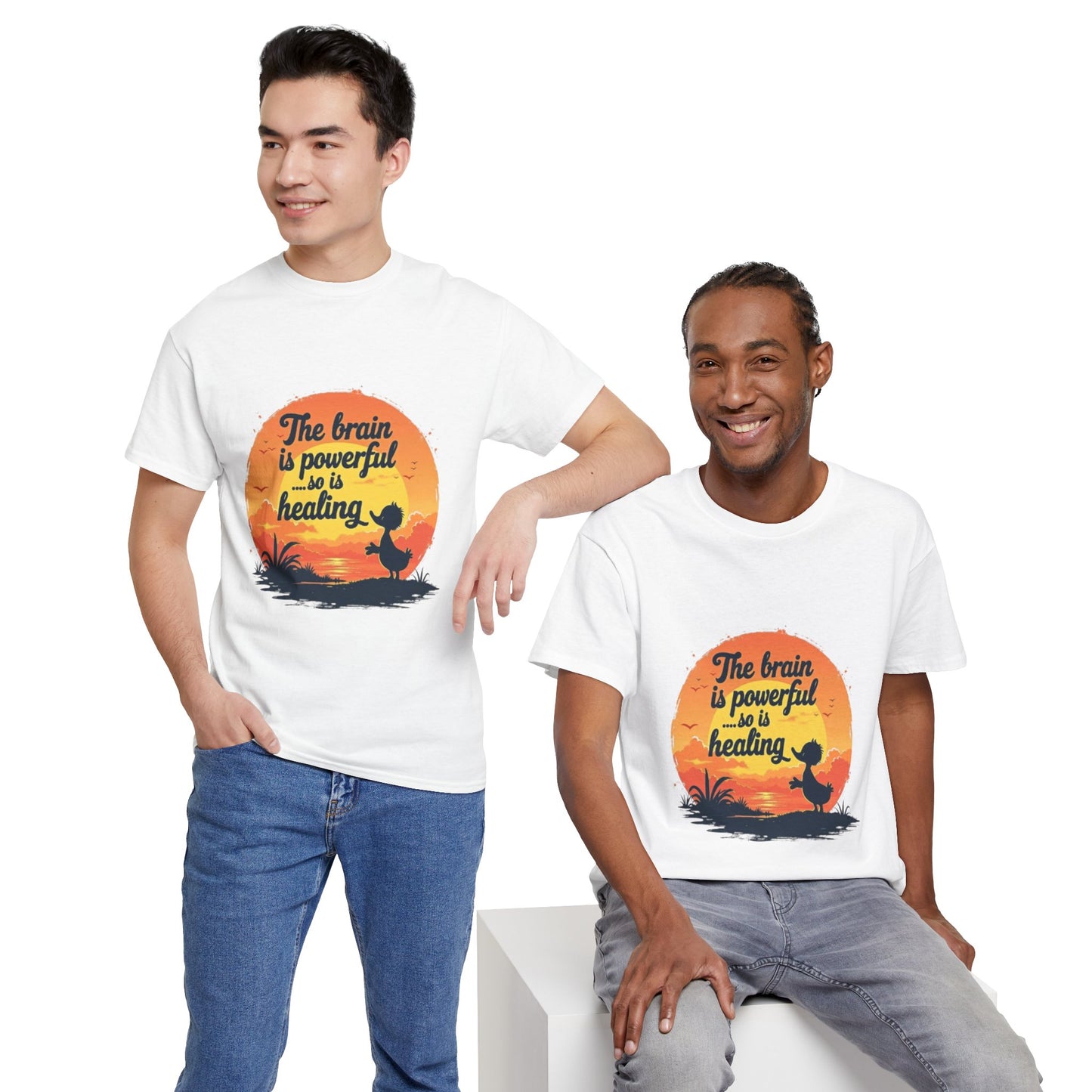 Unisex Heavy Cotton Tee - The Brain is Powerful' Inspirational T-Shirt