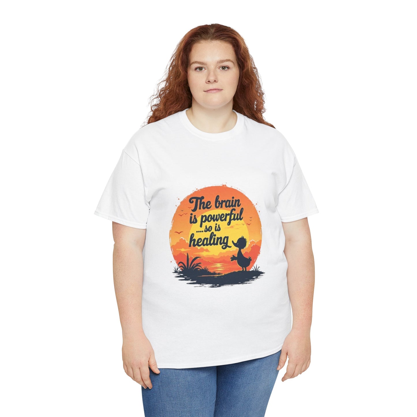 Unisex Heavy Cotton Tee - The Brain is Powerful' Inspirational T-Shirt