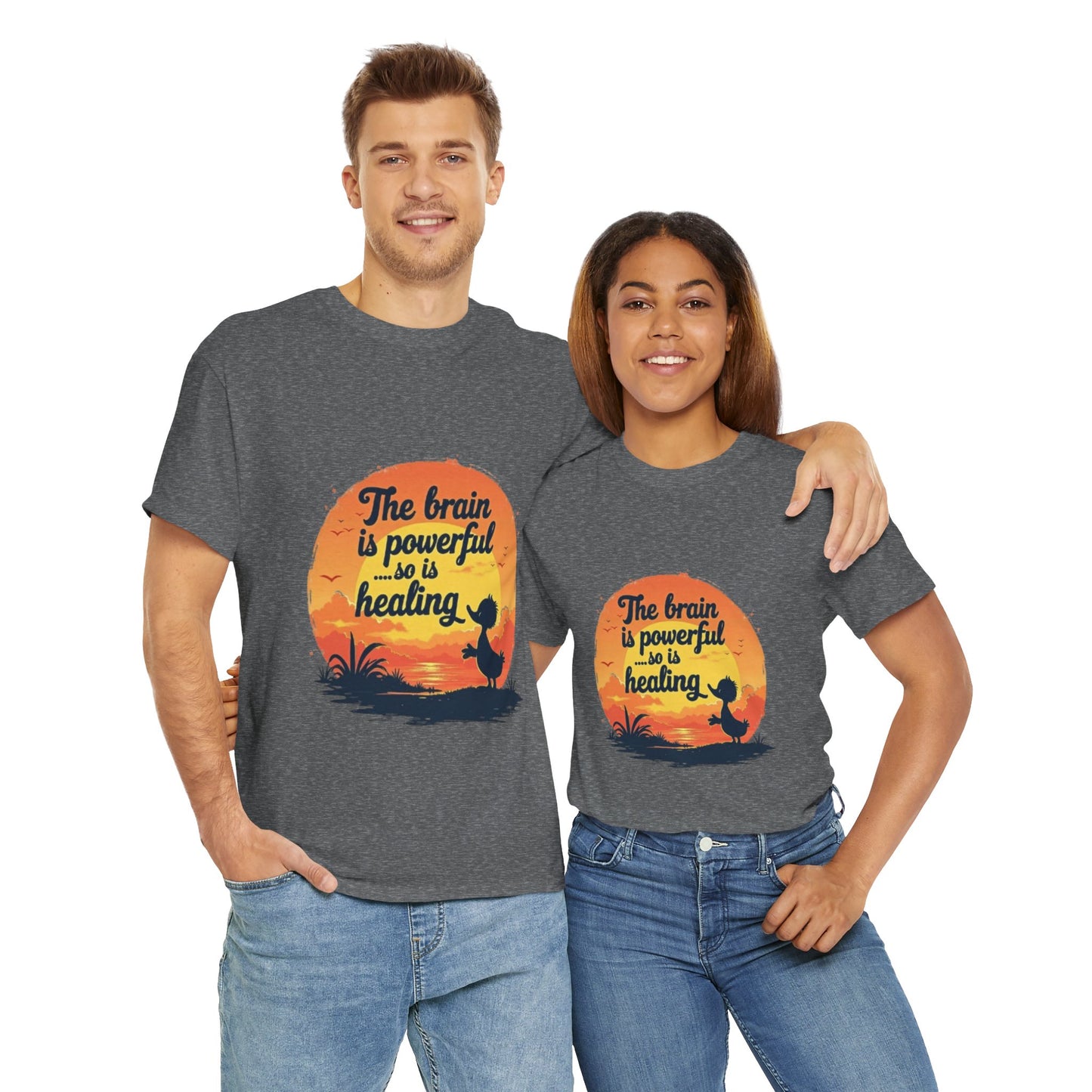 Unisex Heavy Cotton Tee - The Brain is Powerful' Inspirational T-Shirt