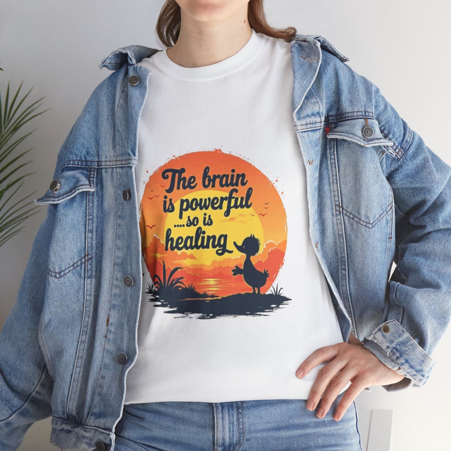 Unisex Heavy Cotton Tee - The Brain is Powerful' Inspirational T-Shirt