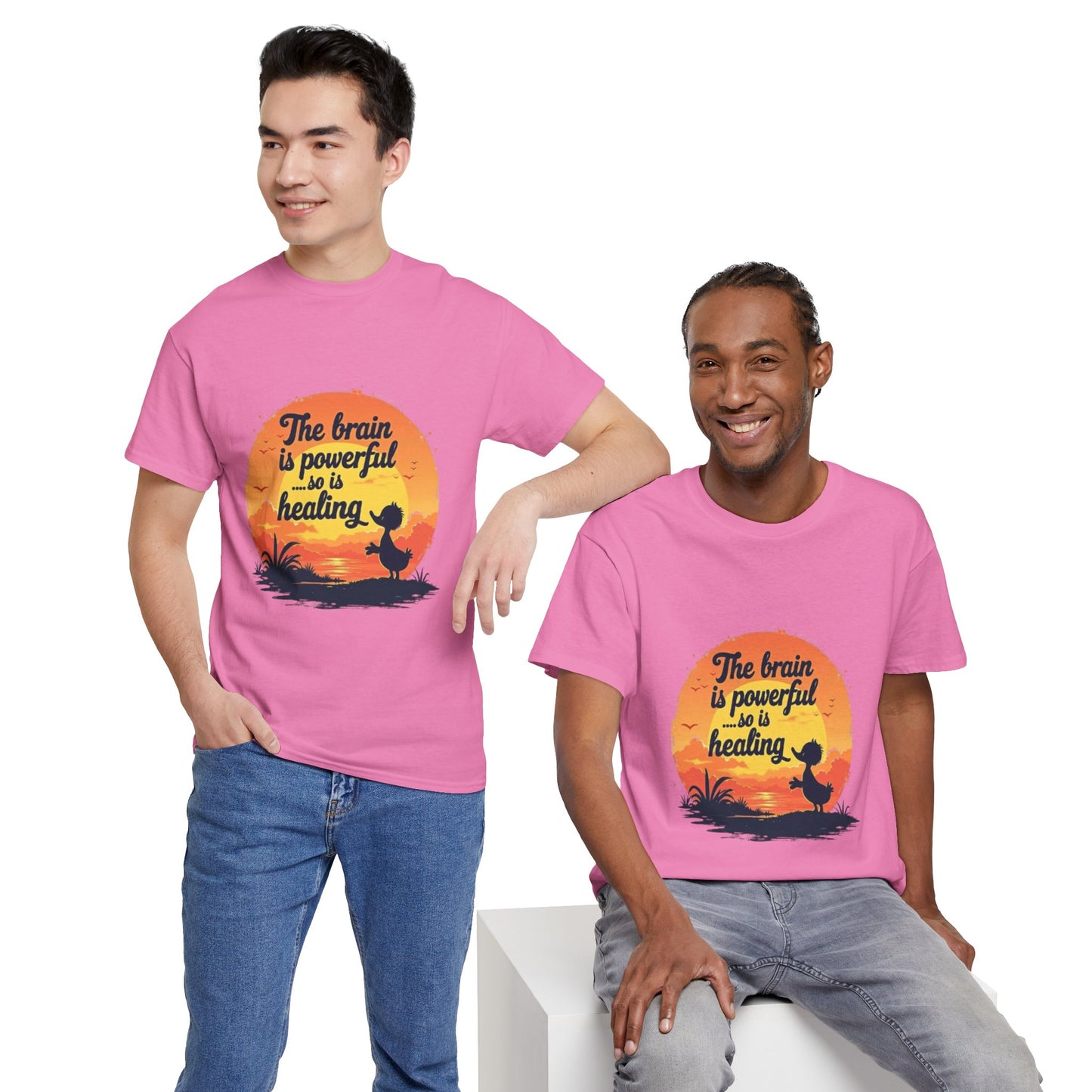 Unisex Heavy Cotton Tee - The Brain is Powerful' Inspirational T-Shirt