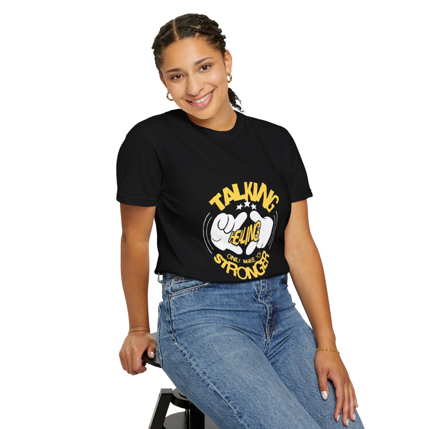 Garment-Dyed T-Shirt 'Talking Feeling Makes You Stronger'