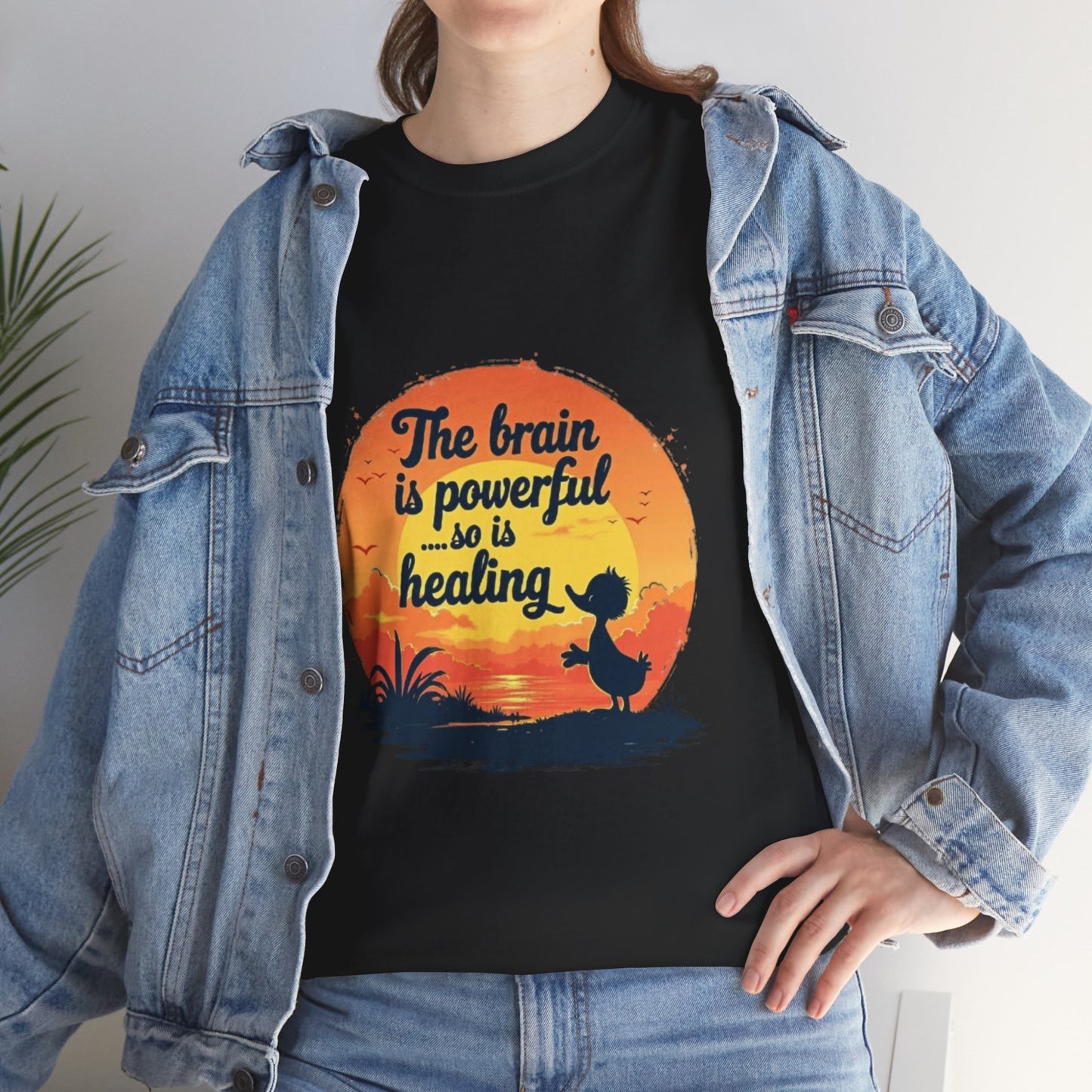 Unisex Heavy Cotton Tee - The Brain is Powerful' Inspirational T-Shirt