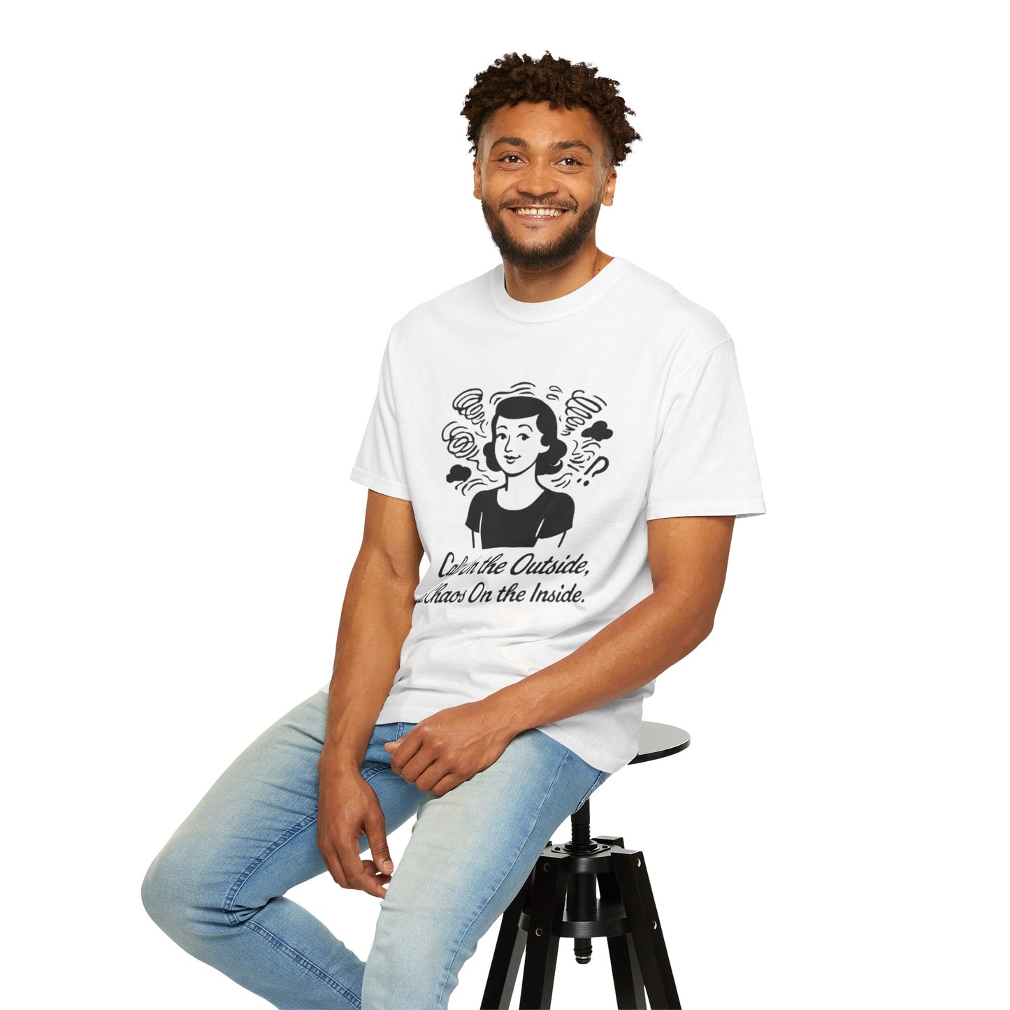 Calm on the Outside T-Shirt, Unisex Garment-Dyed Tee