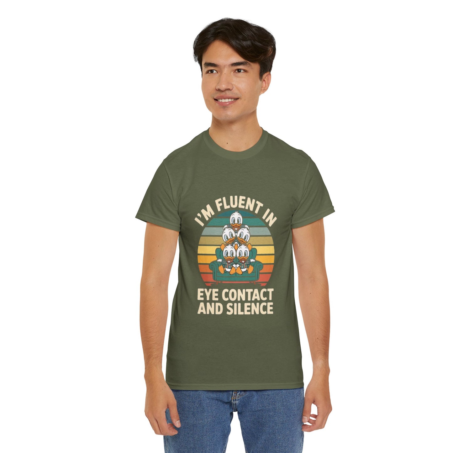 Unisex Heavy Cotton Tee -Fluent in Eye Contact
