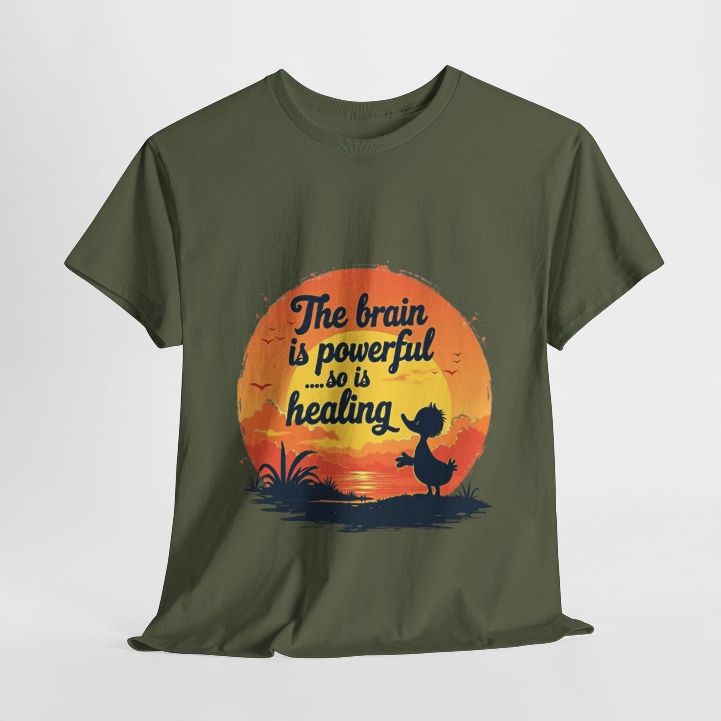 Unisex Heavy Cotton Tee - The Brain is Powerful' Inspirational T-Shirt