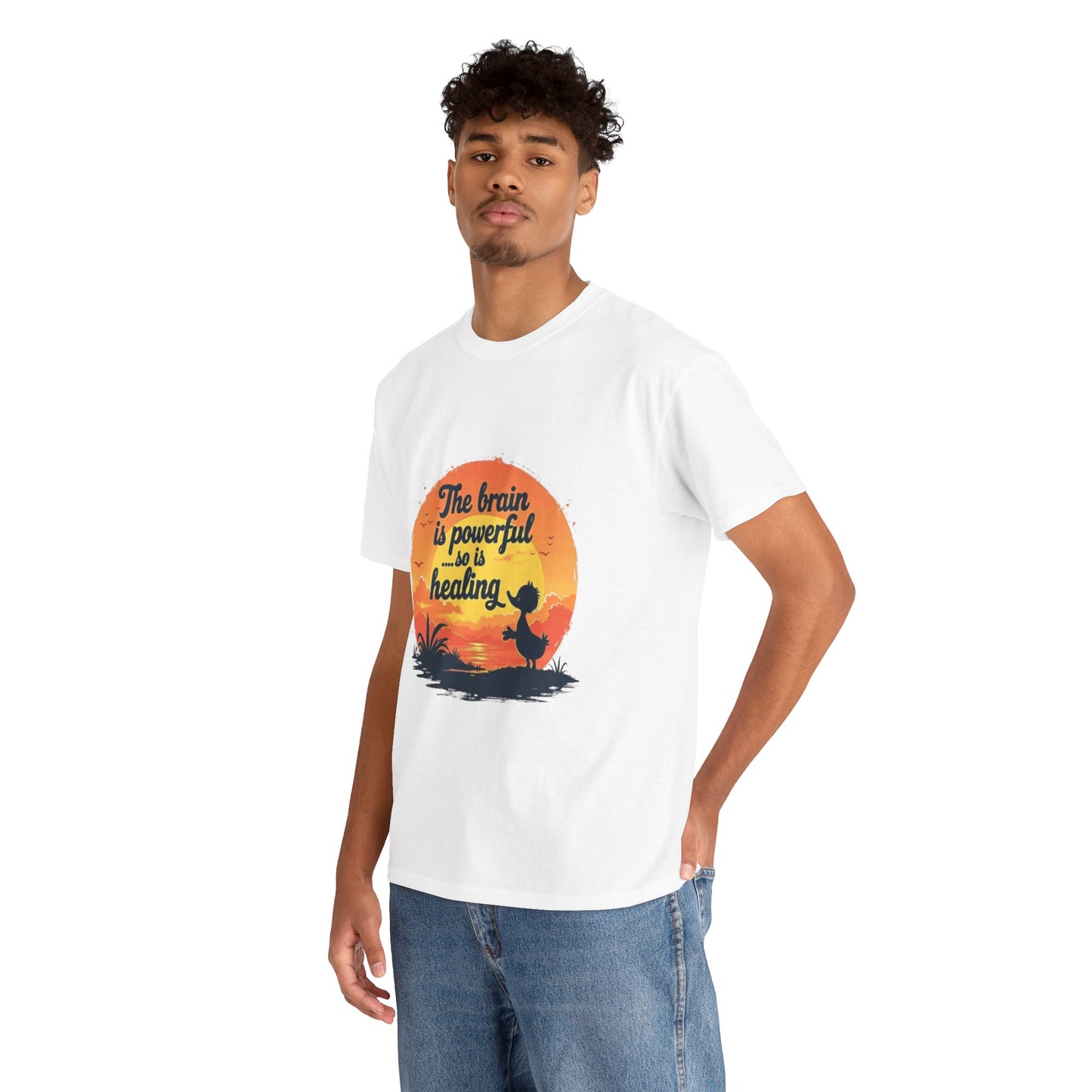 Unisex Heavy Cotton Tee - The Brain is Powerful' Inspirational T-Shirt