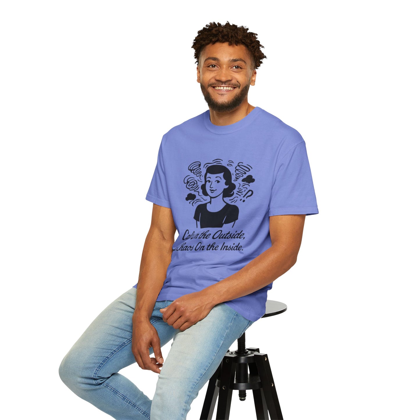 Calm on the Outside T-Shirt, Unisex Garment-Dyed Tee