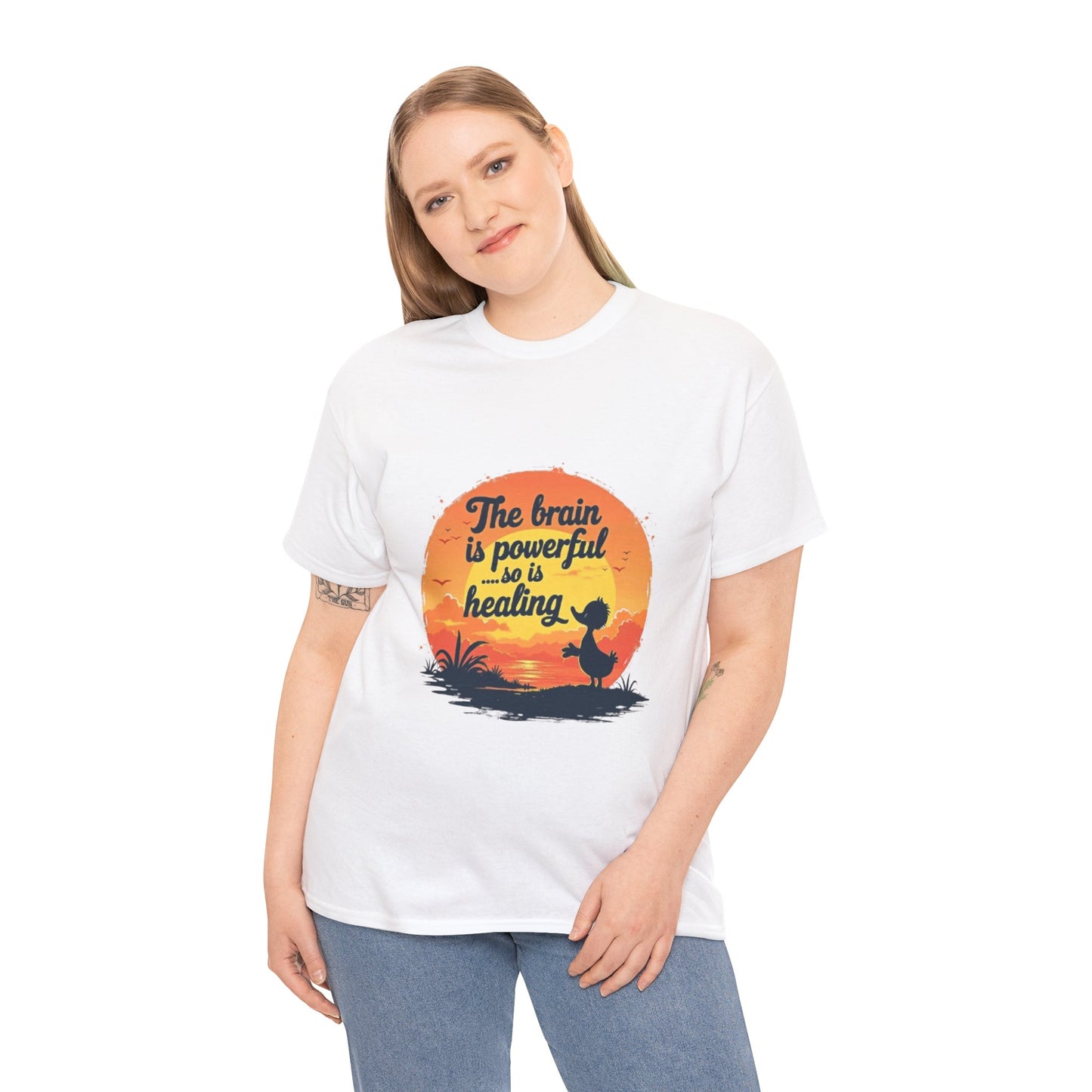 Unisex Heavy Cotton Tee - The Brain is Powerful' Inspirational T-Shirt