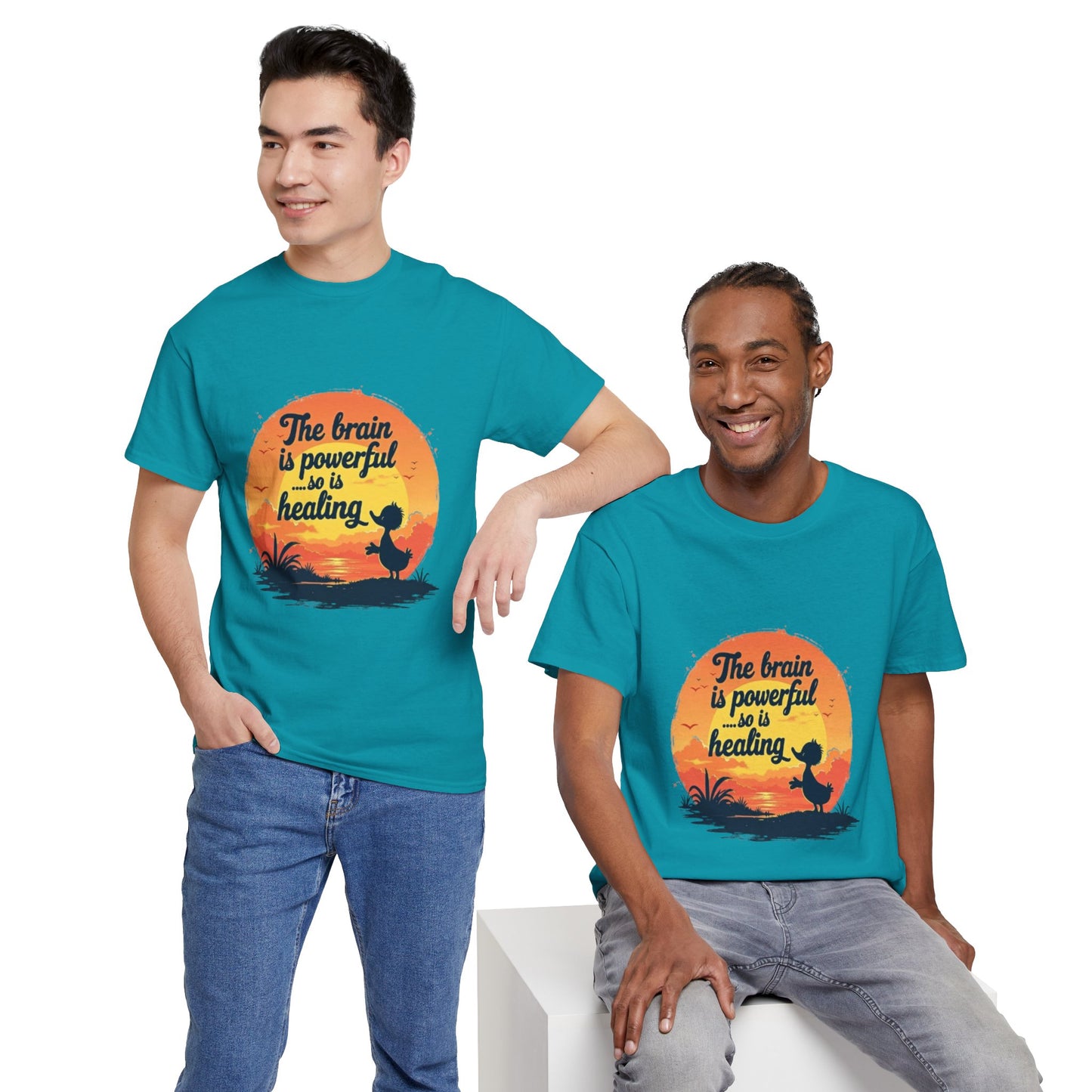 Unisex Heavy Cotton Tee - The Brain is Powerful' Inspirational T-Shirt