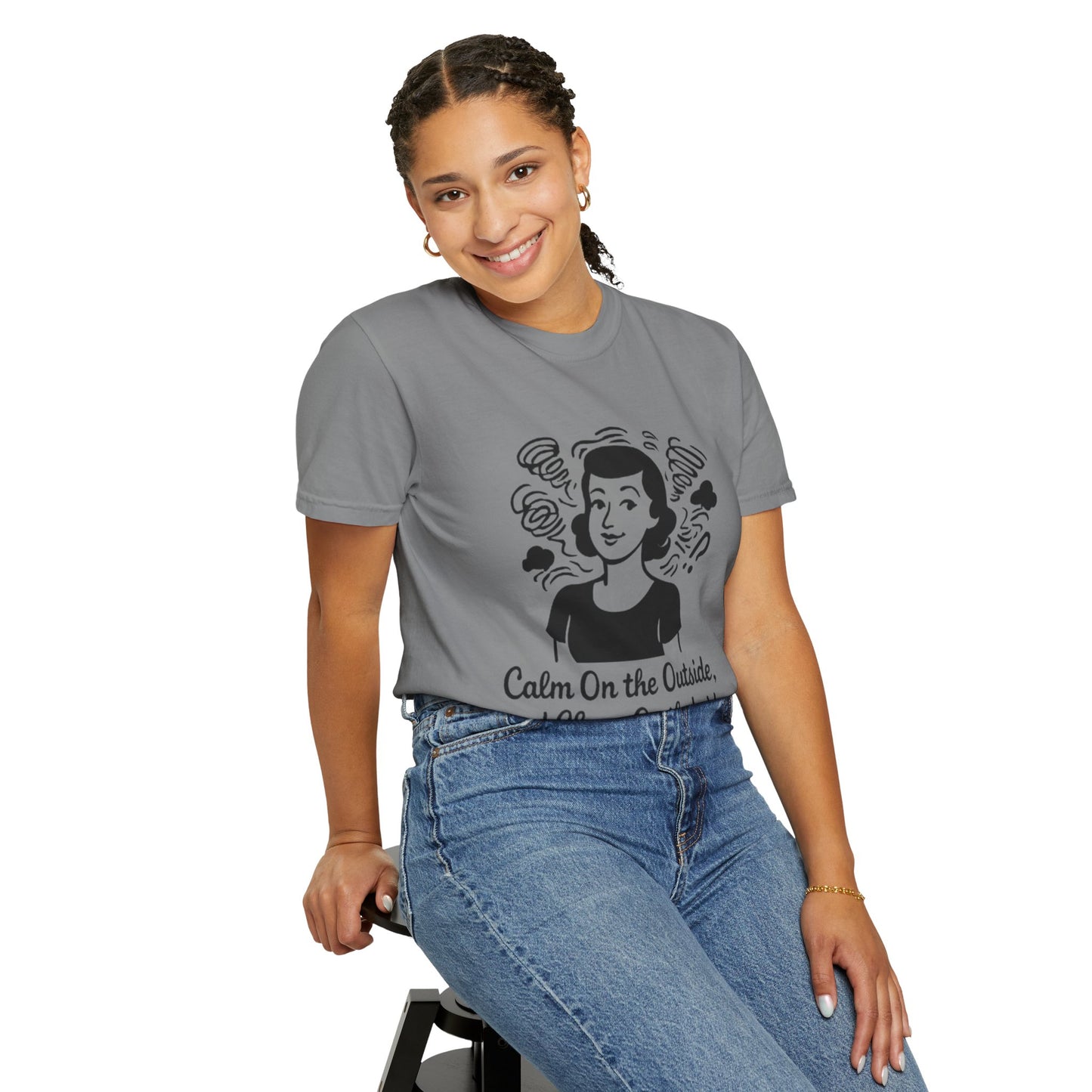 Calm on the Outside T-Shirt, Unisex Garment-Dyed Tee