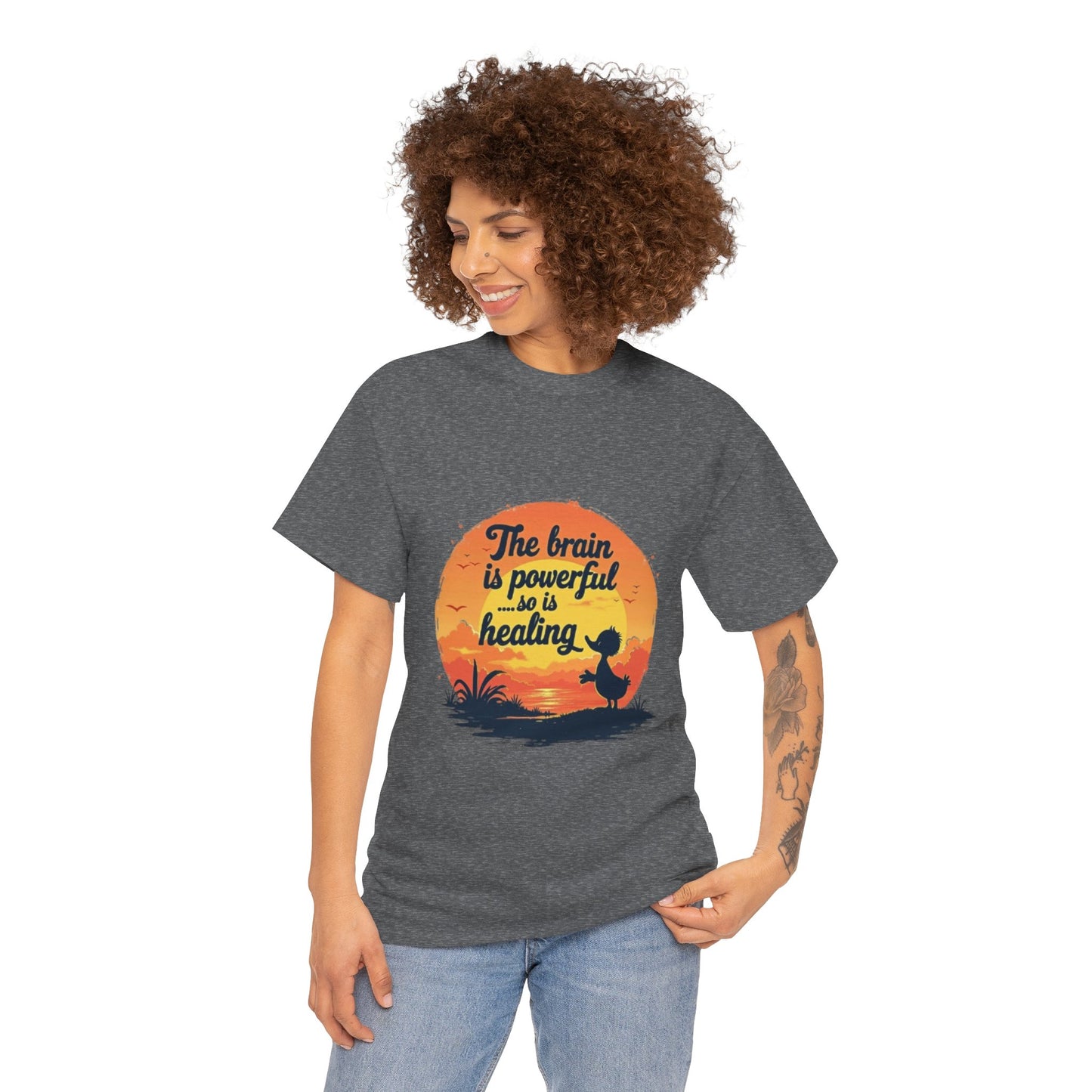 Unisex Heavy Cotton Tee - The Brain is Powerful' Inspirational T-Shirt