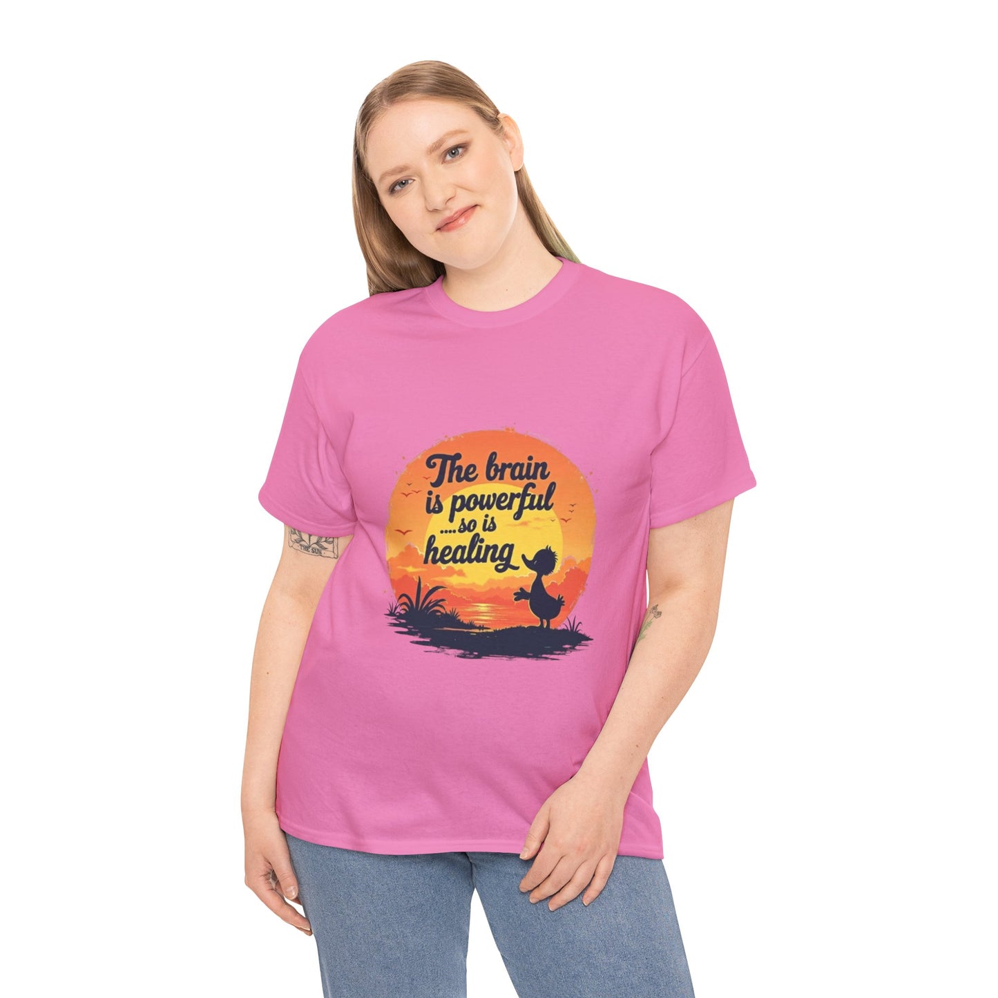 Unisex Heavy Cotton Tee - The Brain is Powerful' Inspirational T-Shirt
