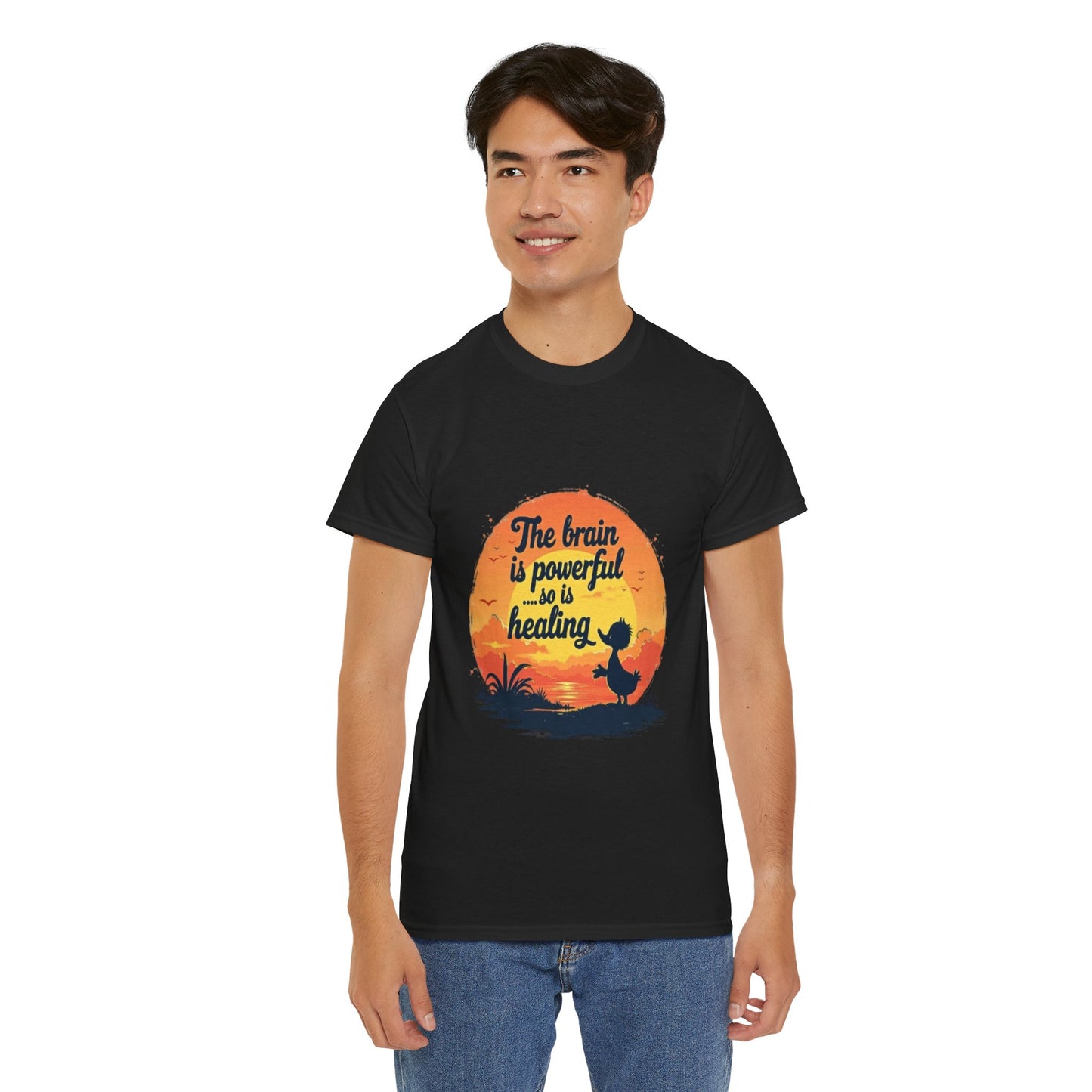 Unisex Heavy Cotton Tee - The Brain is Powerful' Inspirational T-Shirt