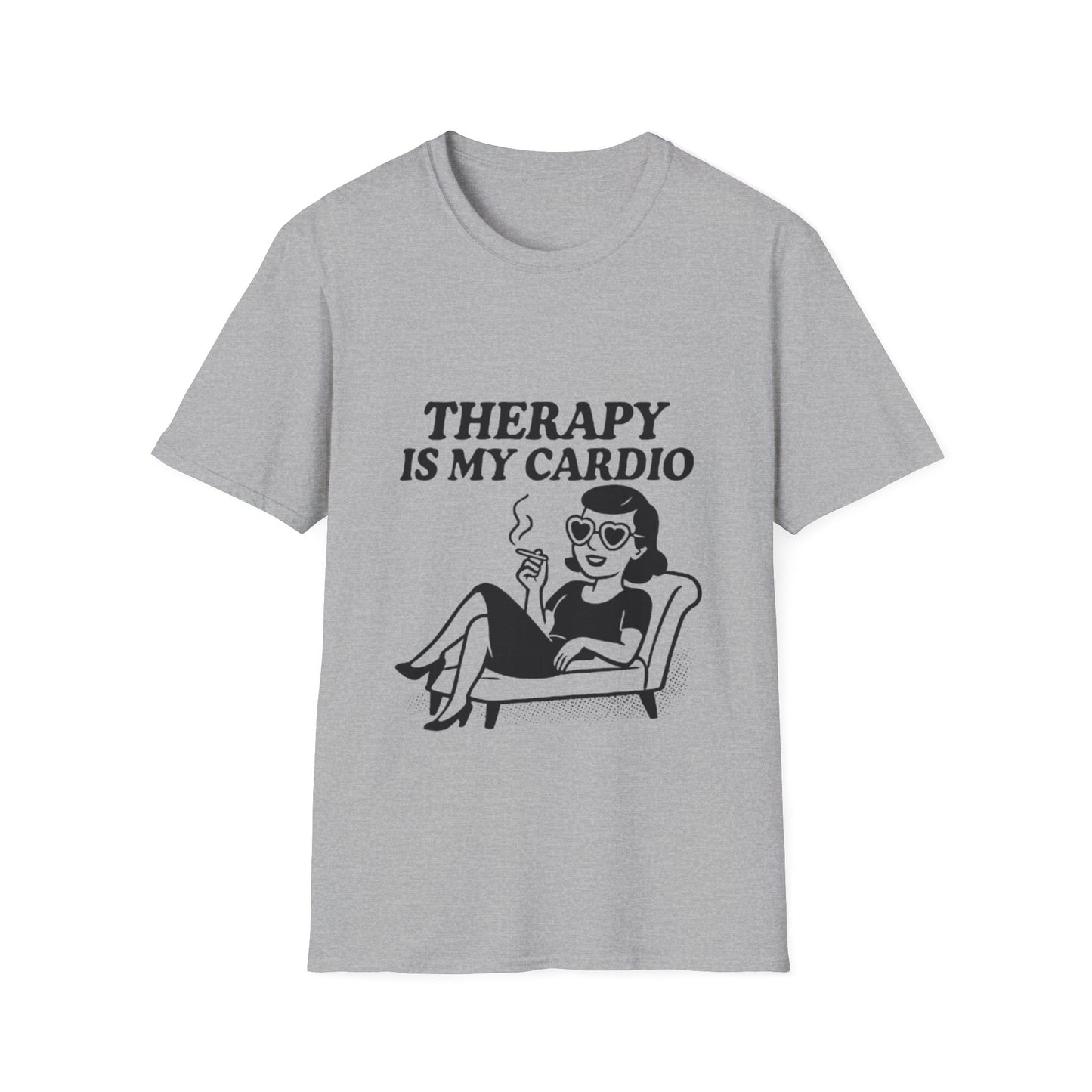 Therapy is My Cardio T-Shirt - Funny Unisex Gift for Casual Wear