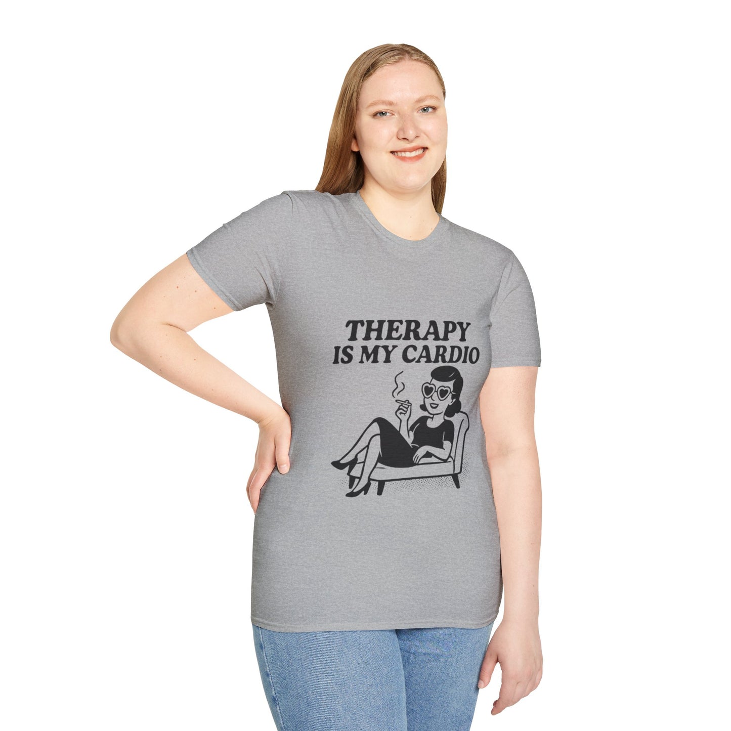 Therapy is My Cardio T-Shirt - Funny Unisex Gift for Casual Wear