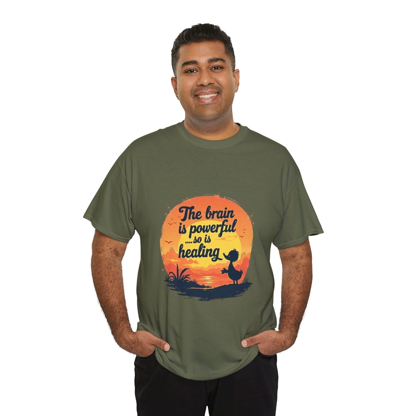 Unisex Heavy Cotton Tee - The Brain is Powerful' Inspirational T-Shirt