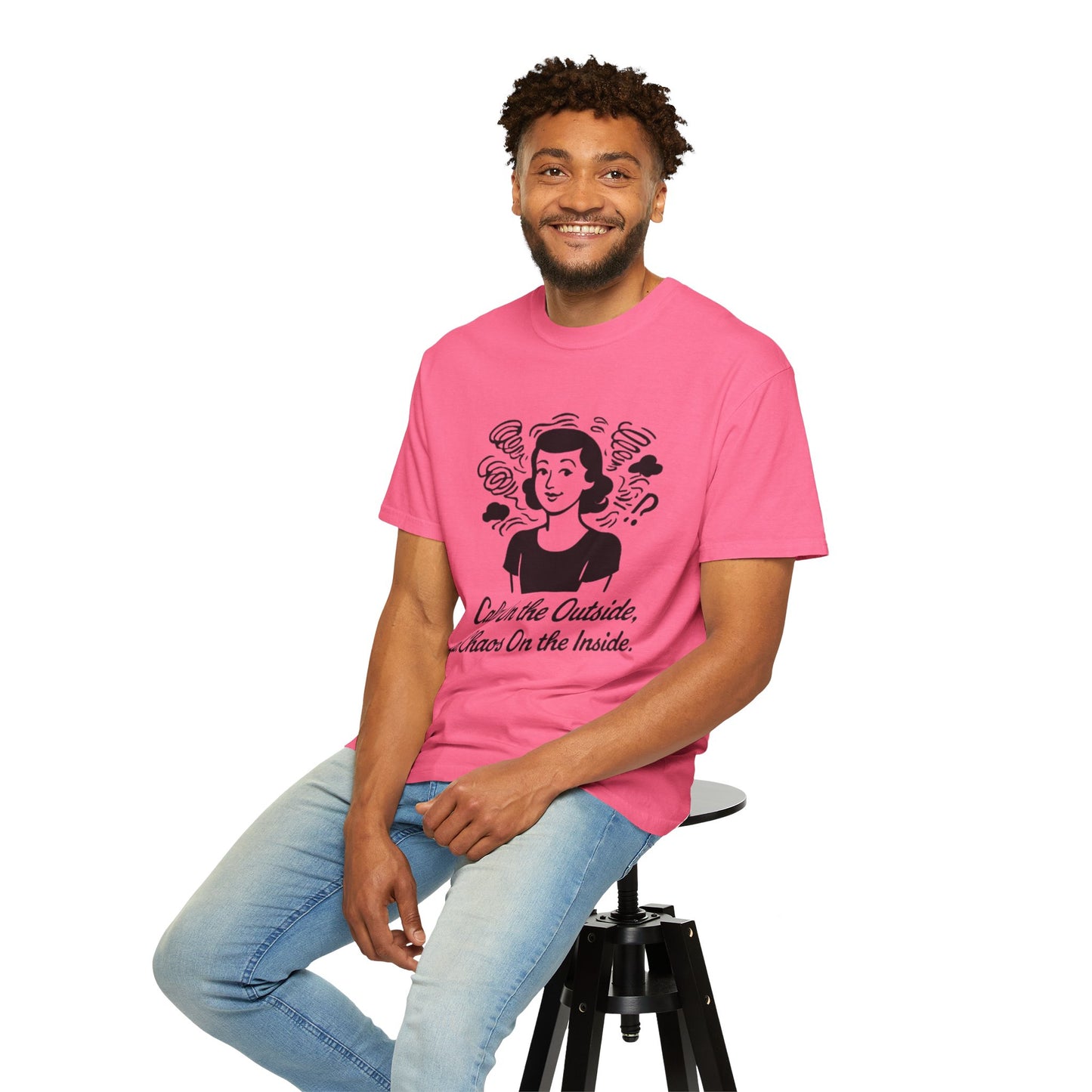 Calm on the Outside T-Shirt, Unisex Garment-Dyed Tee