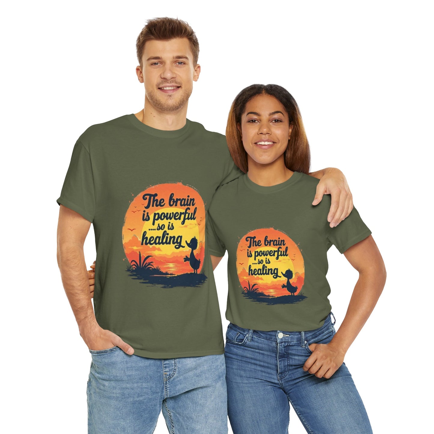 Unisex Heavy Cotton Tee - The Brain is Powerful' Inspirational T-Shirt