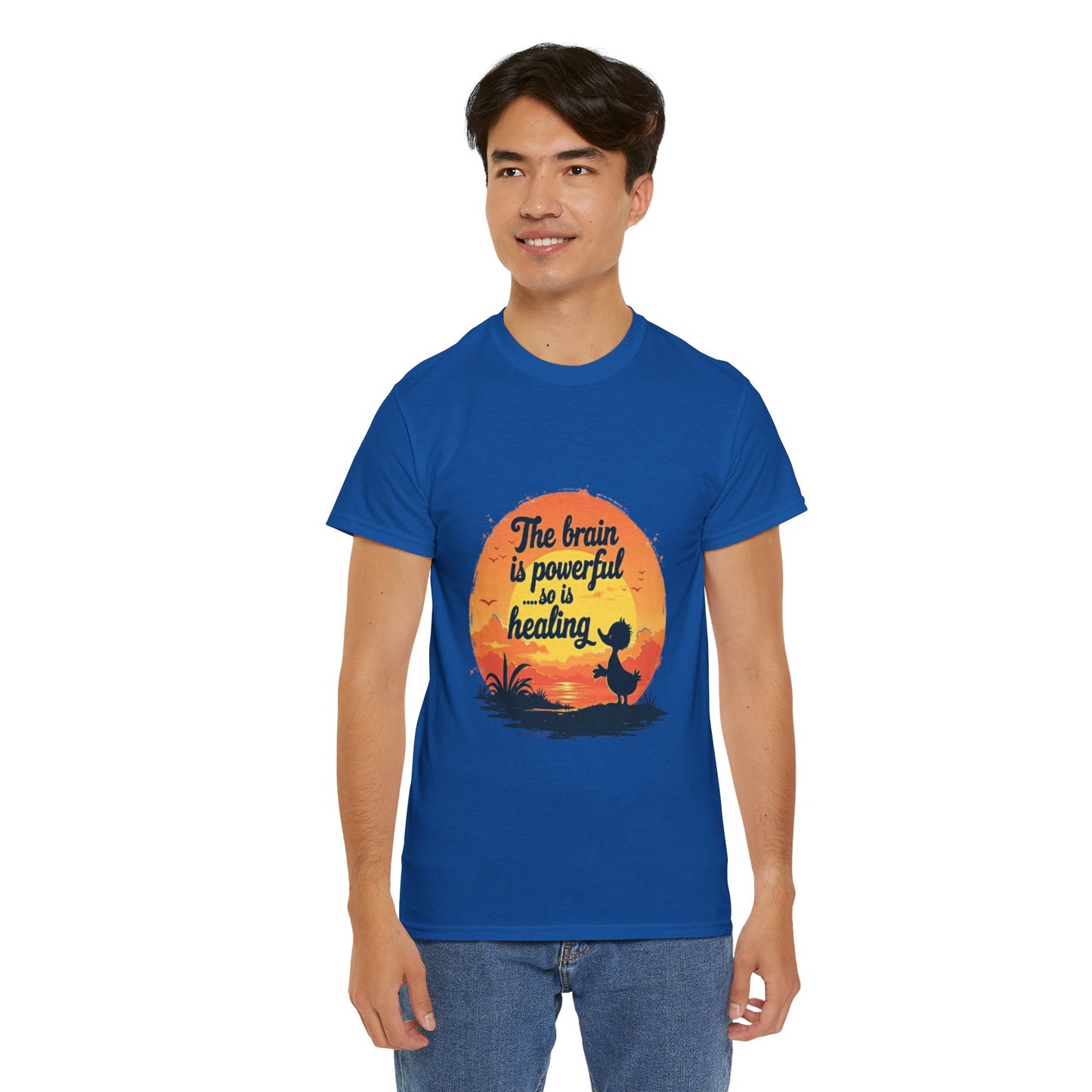 Unisex Heavy Cotton Tee - The Brain is Powerful' Inspirational T-Shirt