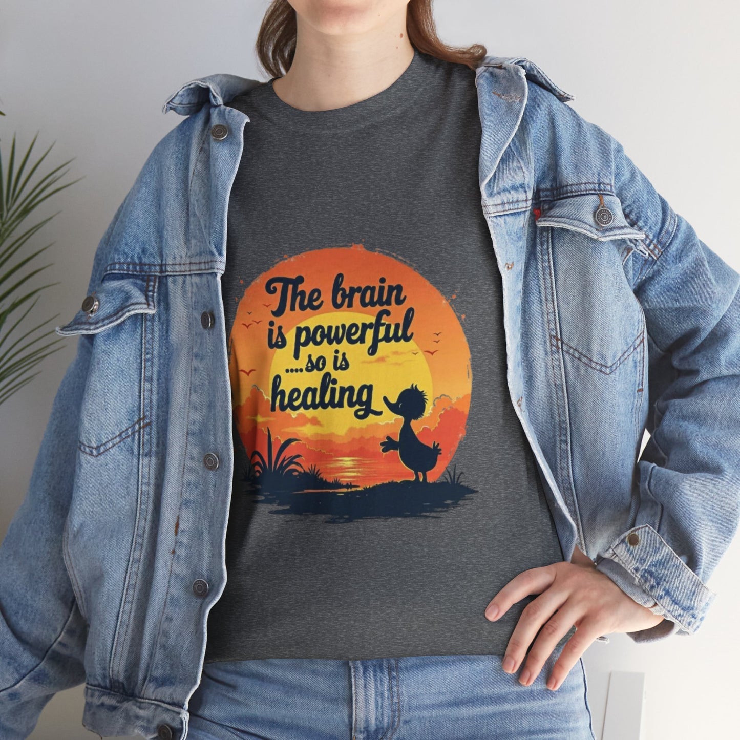 Unisex Heavy Cotton Tee - The Brain is Powerful' Inspirational T-Shirt