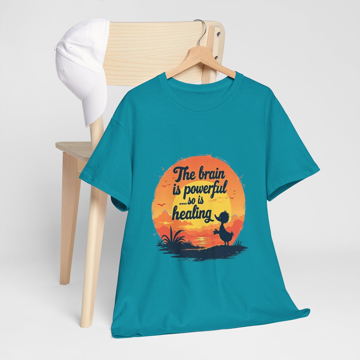 Unisex Heavy Cotton Tee - The Brain is Powerful' Inspirational T-Shirt