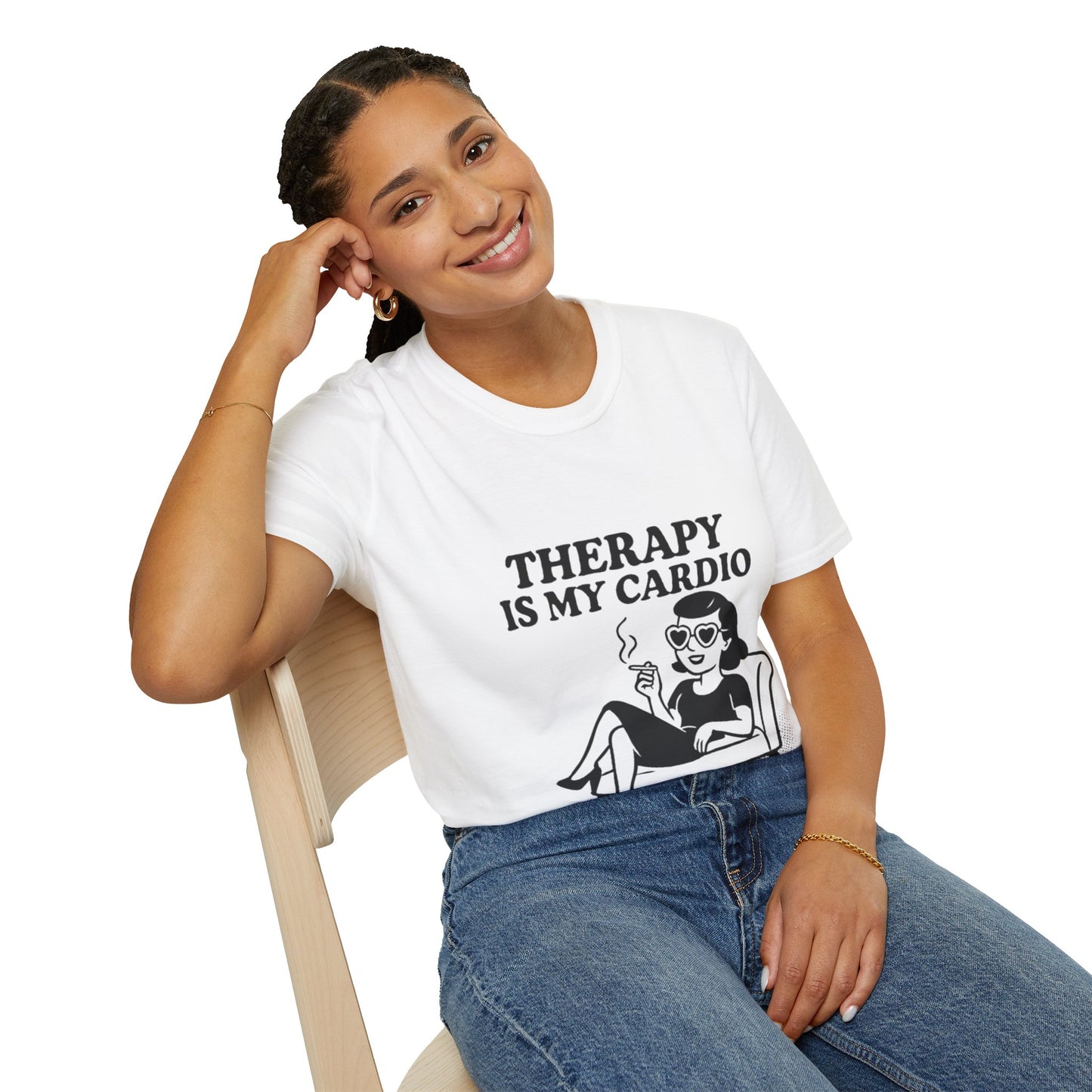 Therapy is My Cardio T-Shirt - Funny Unisex Gift for Casual Wear