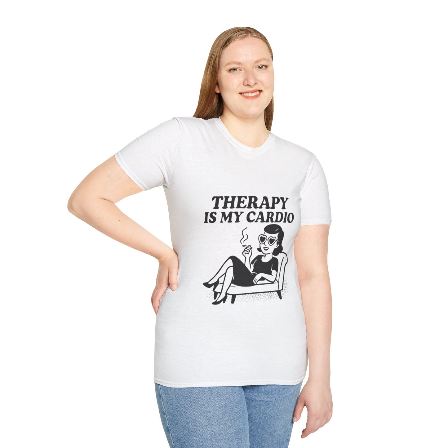 Therapy is My Cardio T-Shirt - Funny Unisex Gift for Casual Wear