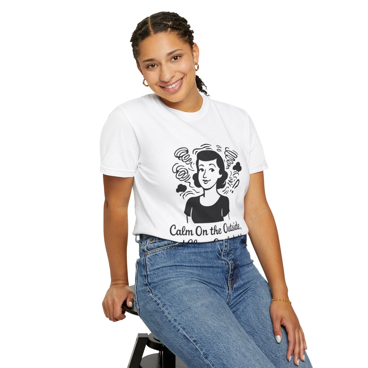 Calm on the Outside T-Shirt, Unisex Garment-Dyed Tee