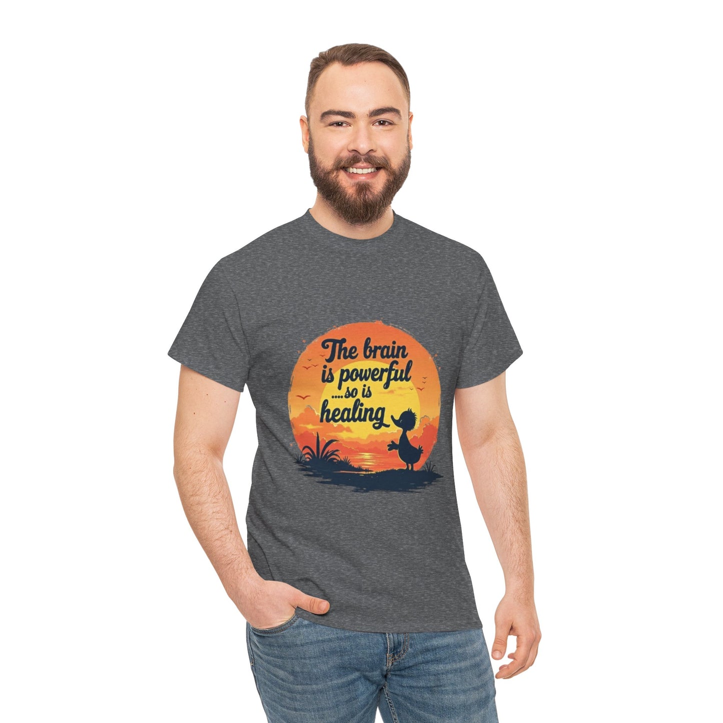 Unisex Heavy Cotton Tee - The Brain is Powerful' Inspirational T-Shirt
