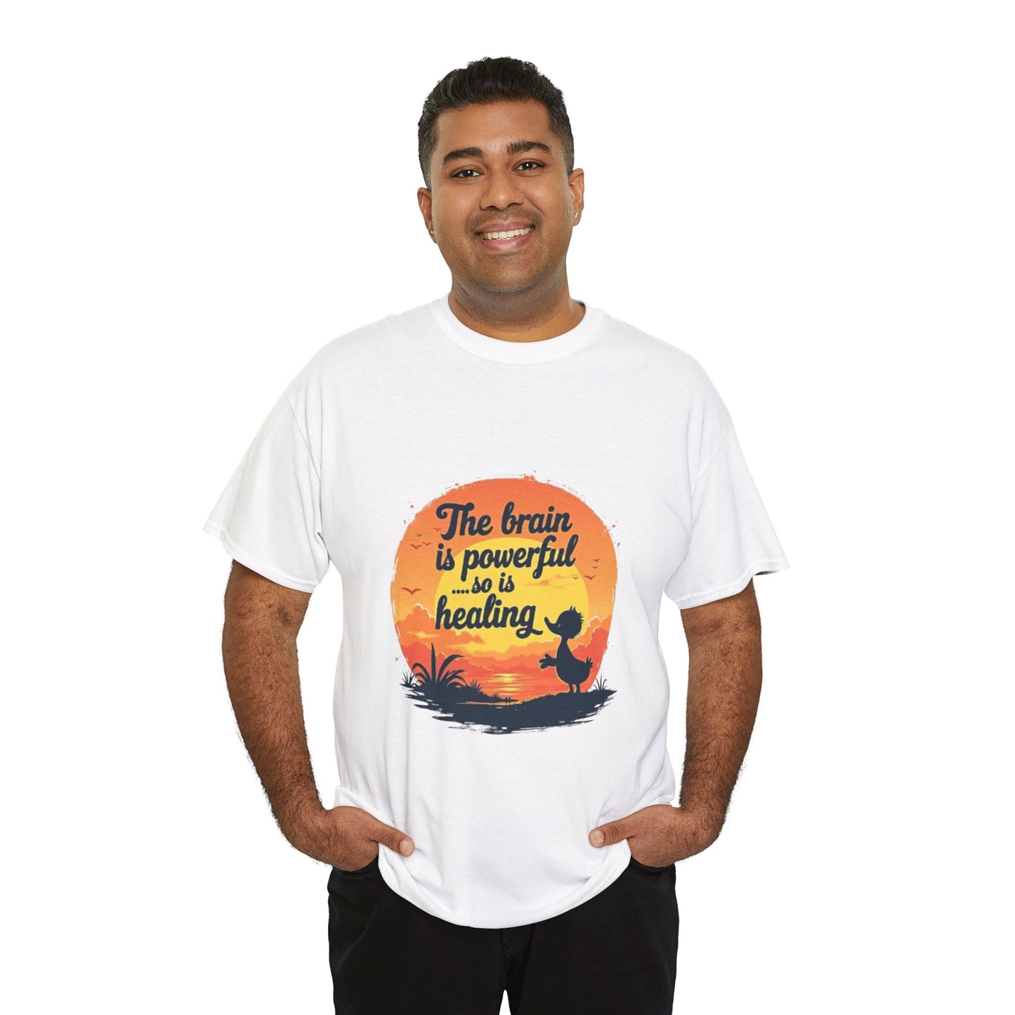 Unisex Heavy Cotton Tee - The Brain is Powerful' Inspirational T-Shirt