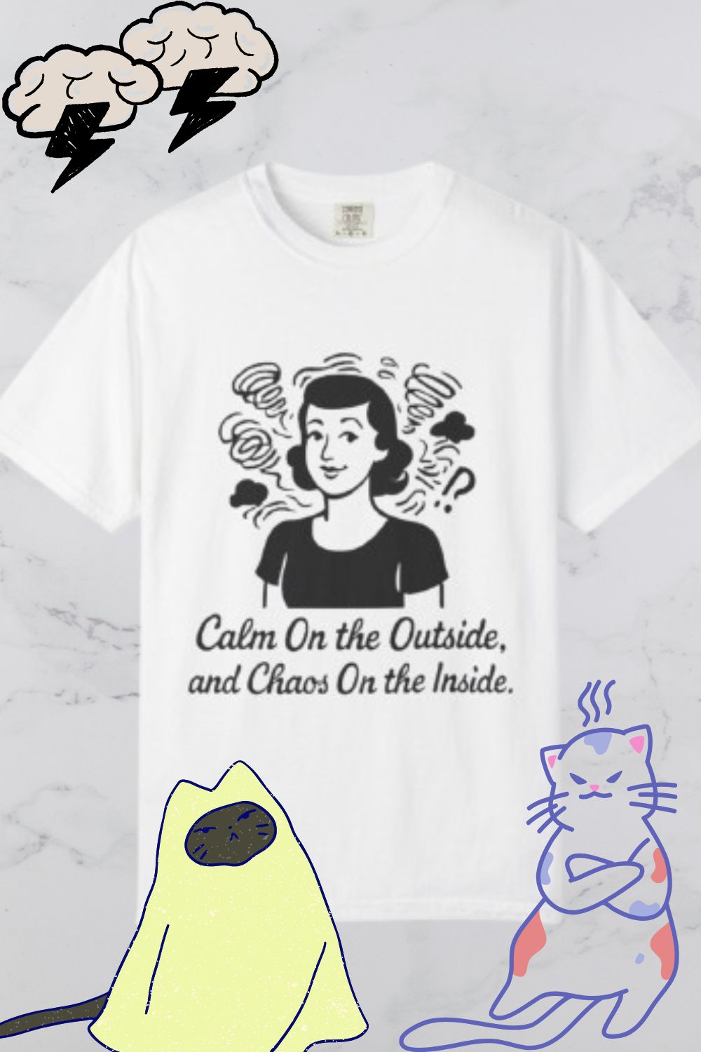 Calm on the Outside T-Shirt, Unisex Garment-Dyed Tee