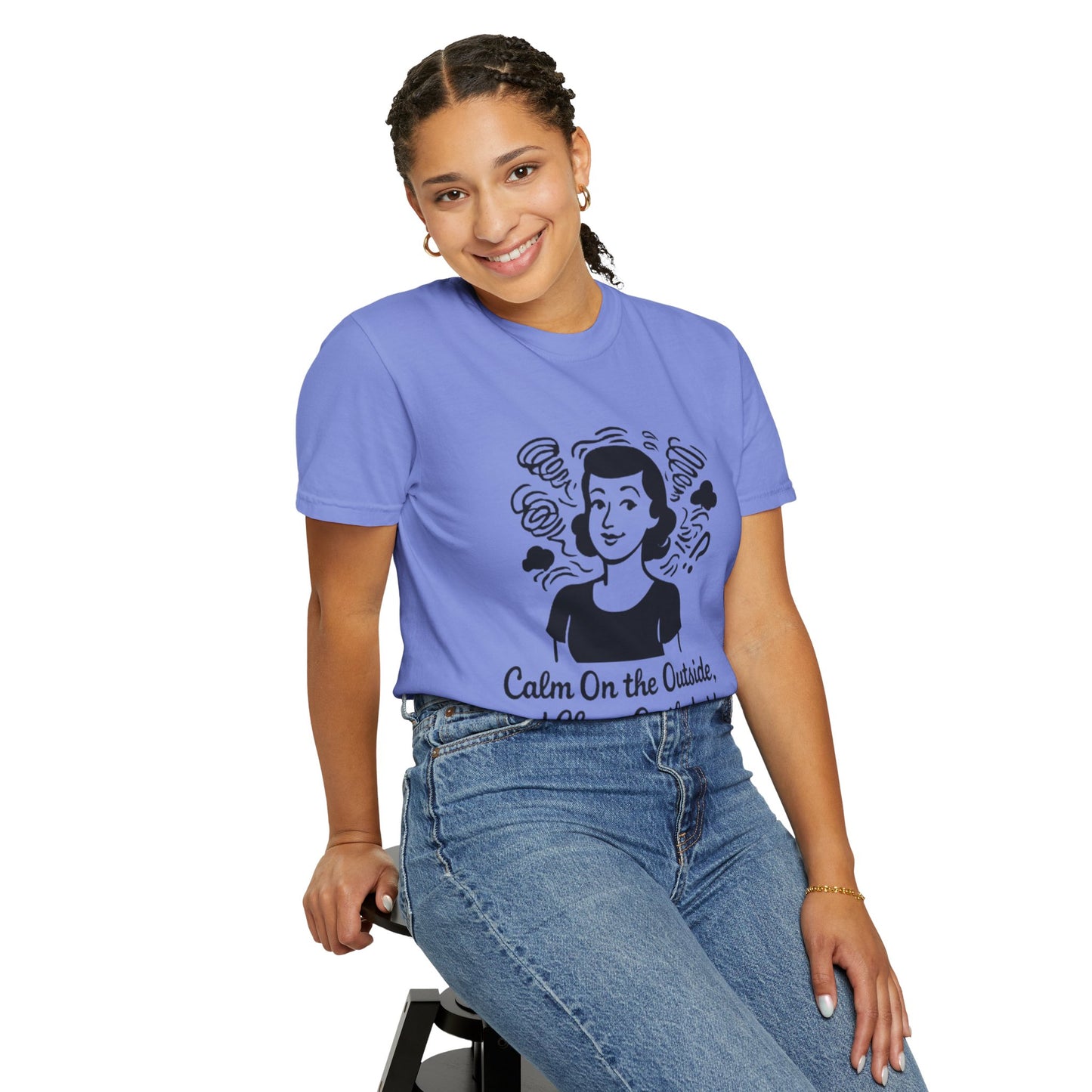 Calm on the Outside T-Shirt, Unisex Garment-Dyed Tee