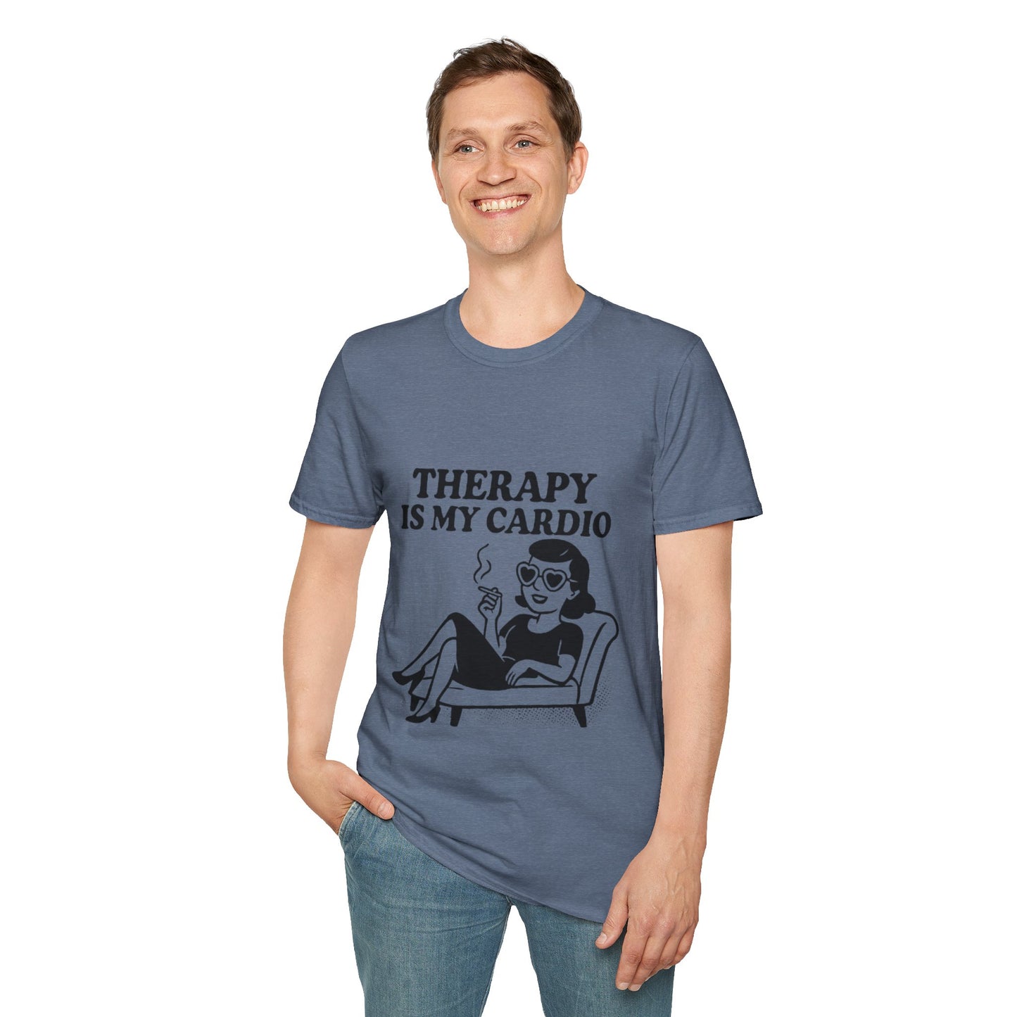 Therapy is My Cardio T-Shirt - Funny Unisex Gift for Casual Wear