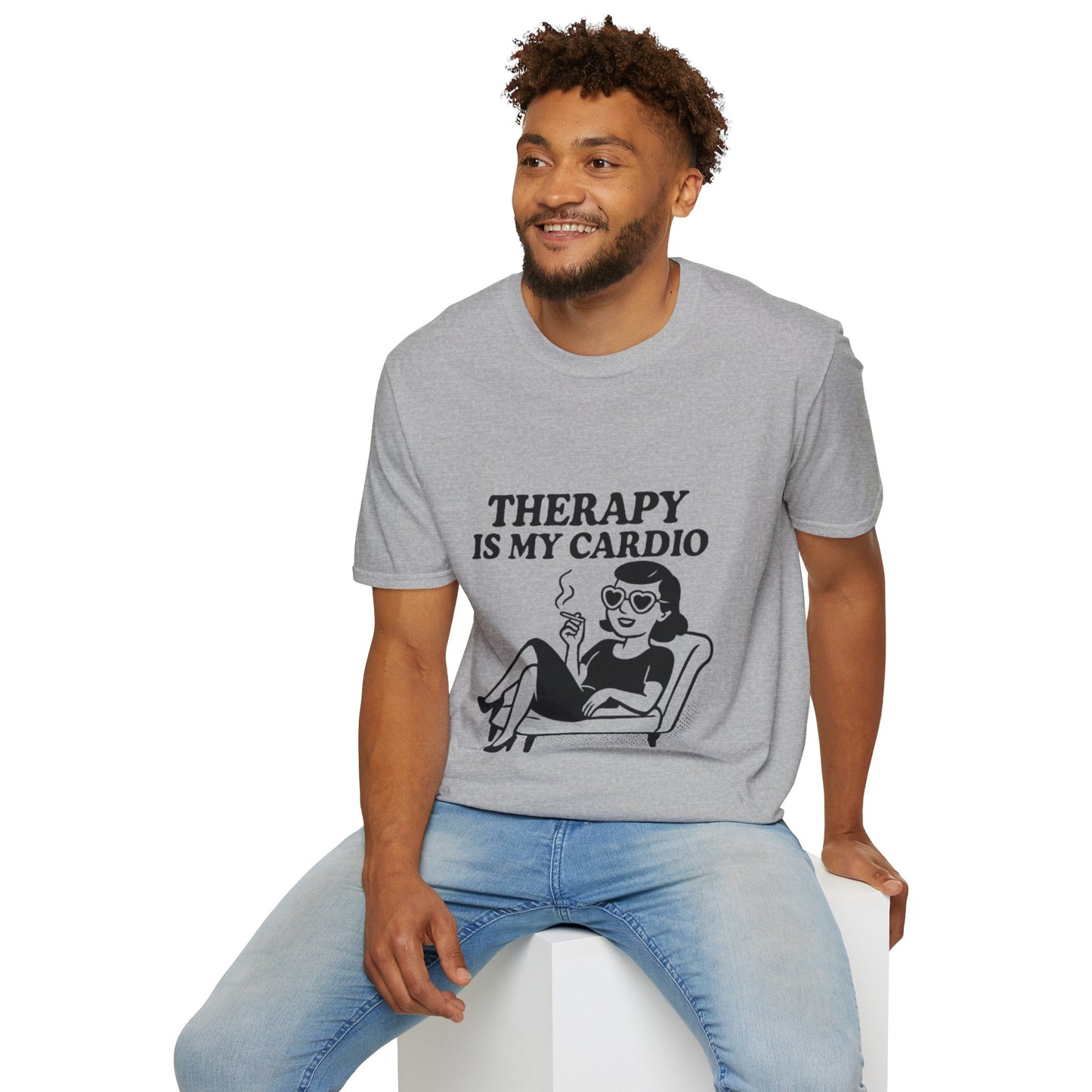 Therapy is My Cardio T-Shirt - Funny Unisex Gift for Casual Wear