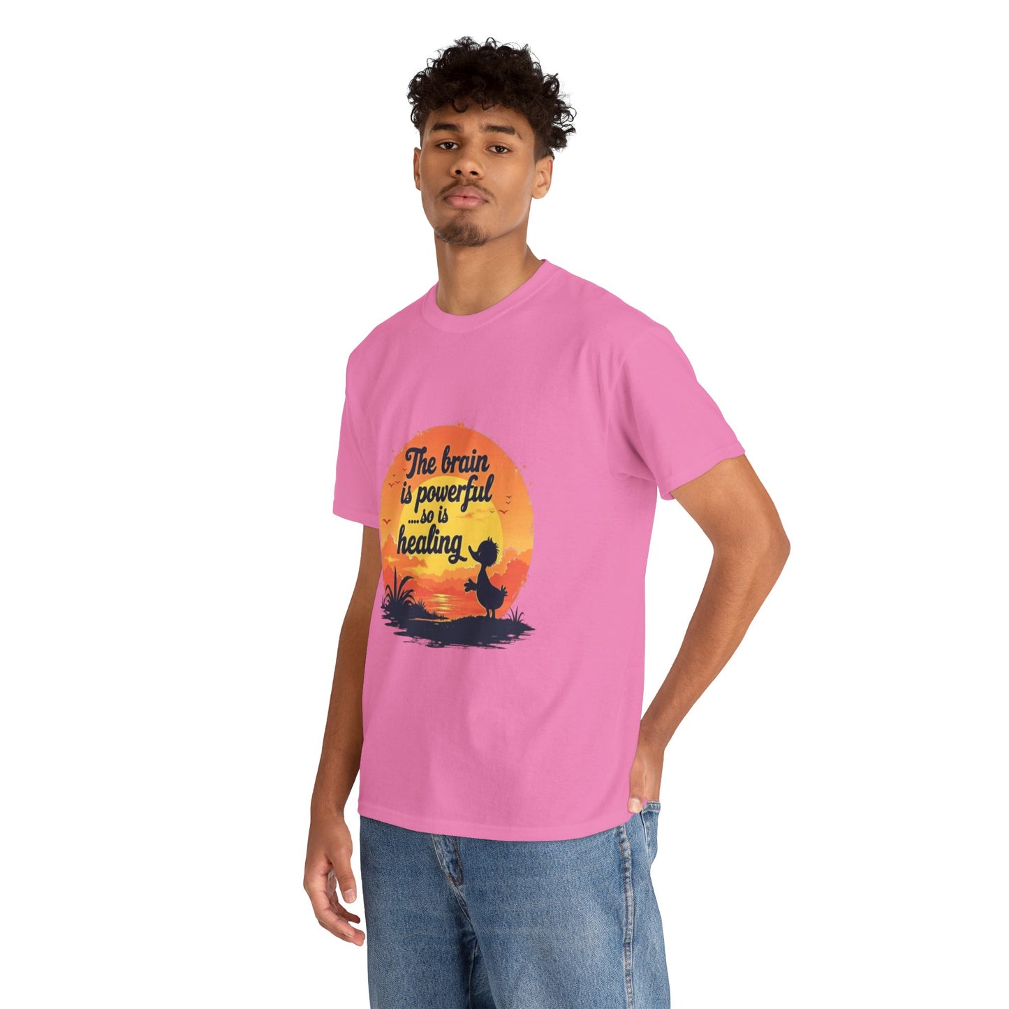 Unisex Heavy Cotton Tee - The Brain is Powerful' Inspirational T-Shirt
