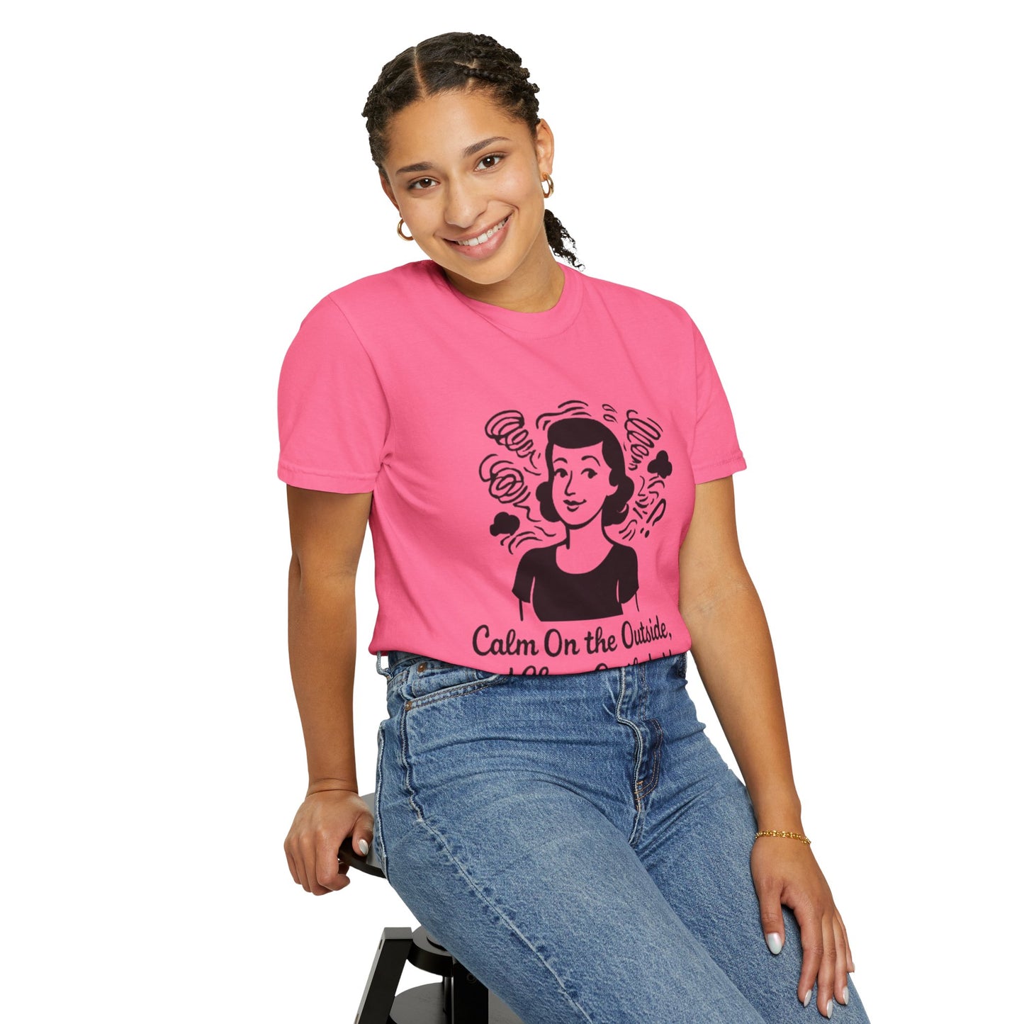 Calm on the Outside T-Shirt, Unisex Garment-Dyed Tee