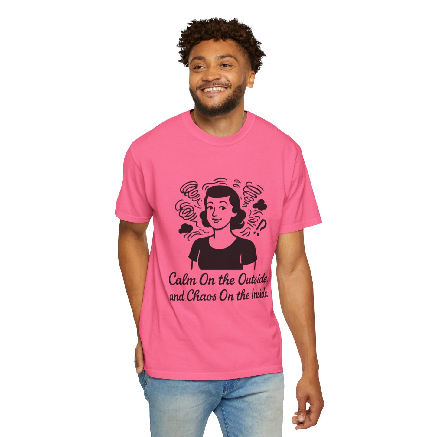Calm on the Outside T-Shirt, Unisex Garment-Dyed Tee