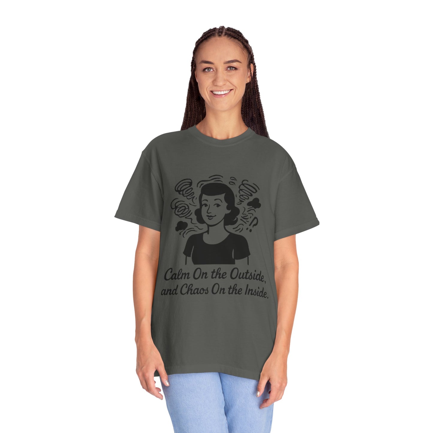 Calm on the Outside T-Shirt, Unisex Garment-Dyed Tee